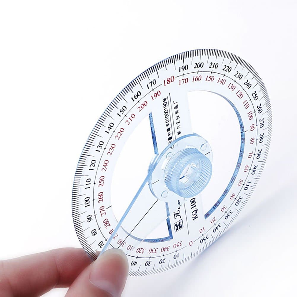 Amrka Plastic 360 Degree Protractor Ruler Angle Finder Swing Arm School Office