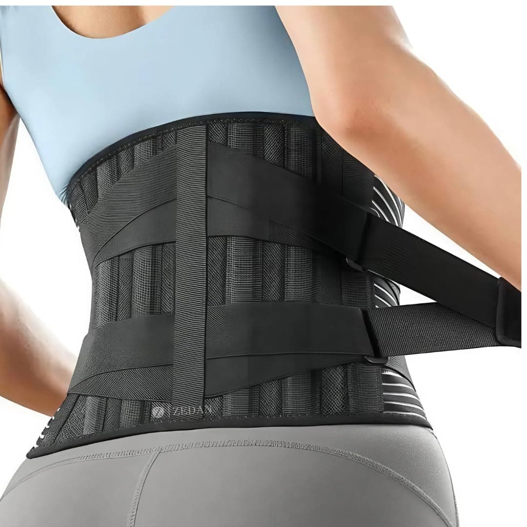 ZEDAN Lower Back Brace Lumar Support | Waist Belt for Back Pain & Sprains Relief | Compression Belt with Dual Adjustable Strap | For Men & Women | Universal