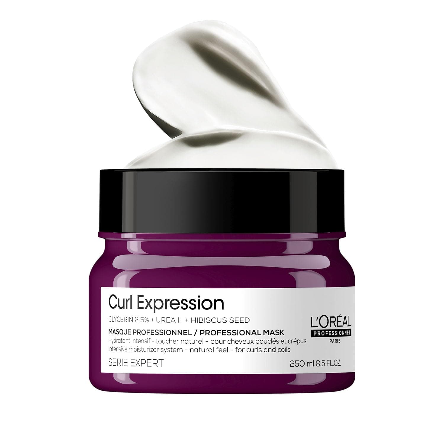 L'Oréal Professionnel Curl Expression Intense moisturizer Mask 250 ml | Deeply hydrates and de-tangles curls and provides intense moisturization | With Glycerin, Urea H & Hibiscus seed.