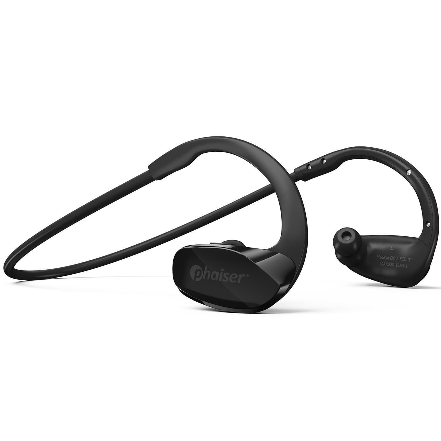 BHS-530 Bluetooth Sport Headset with Mic, Wireless Earbuds for Running, Blackout