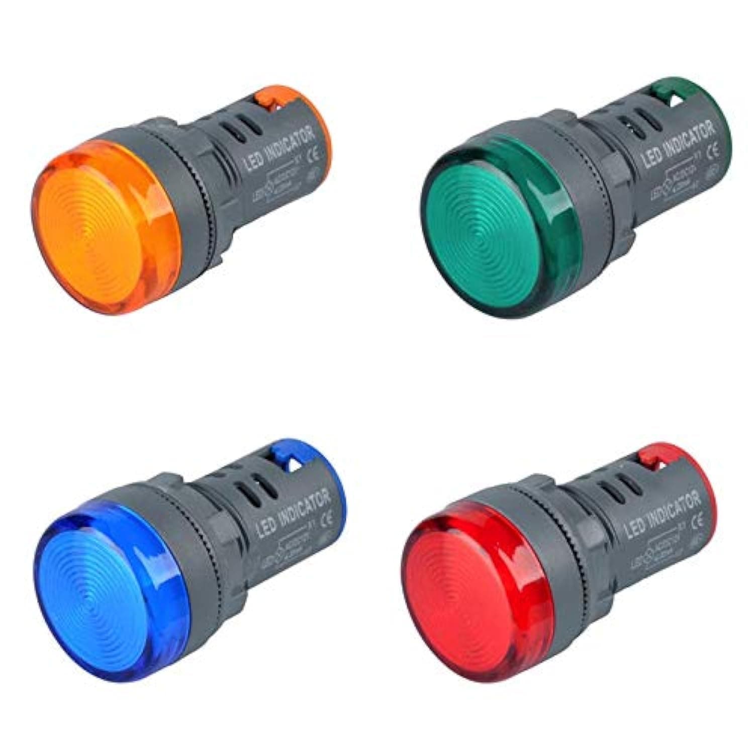LED PANEL INDICATOR 230V 22MM PLASTIC (SET of RED, GREEN, BLUE, YELLOW)