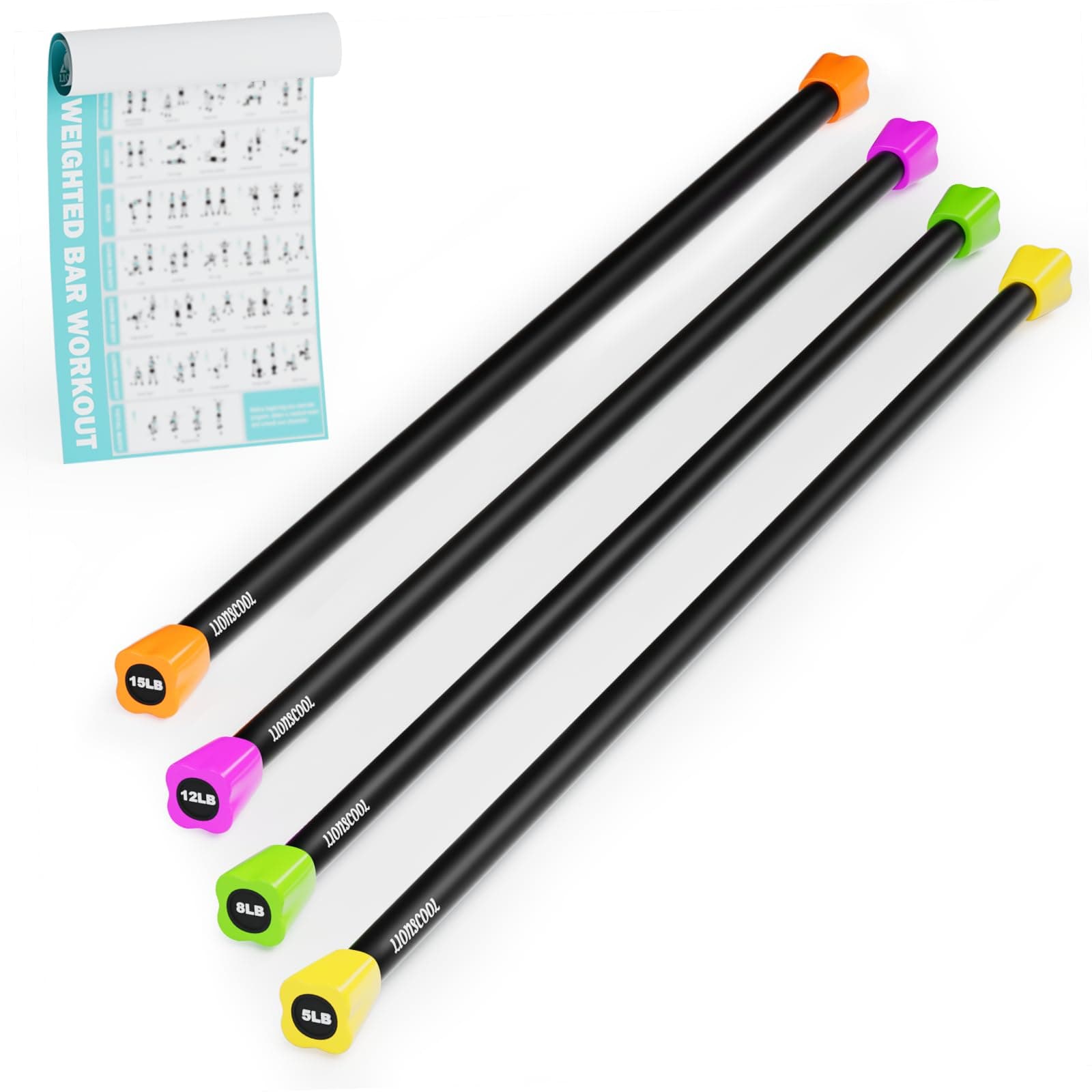 LIONSCOOL Total Body Workout Weighted Bar