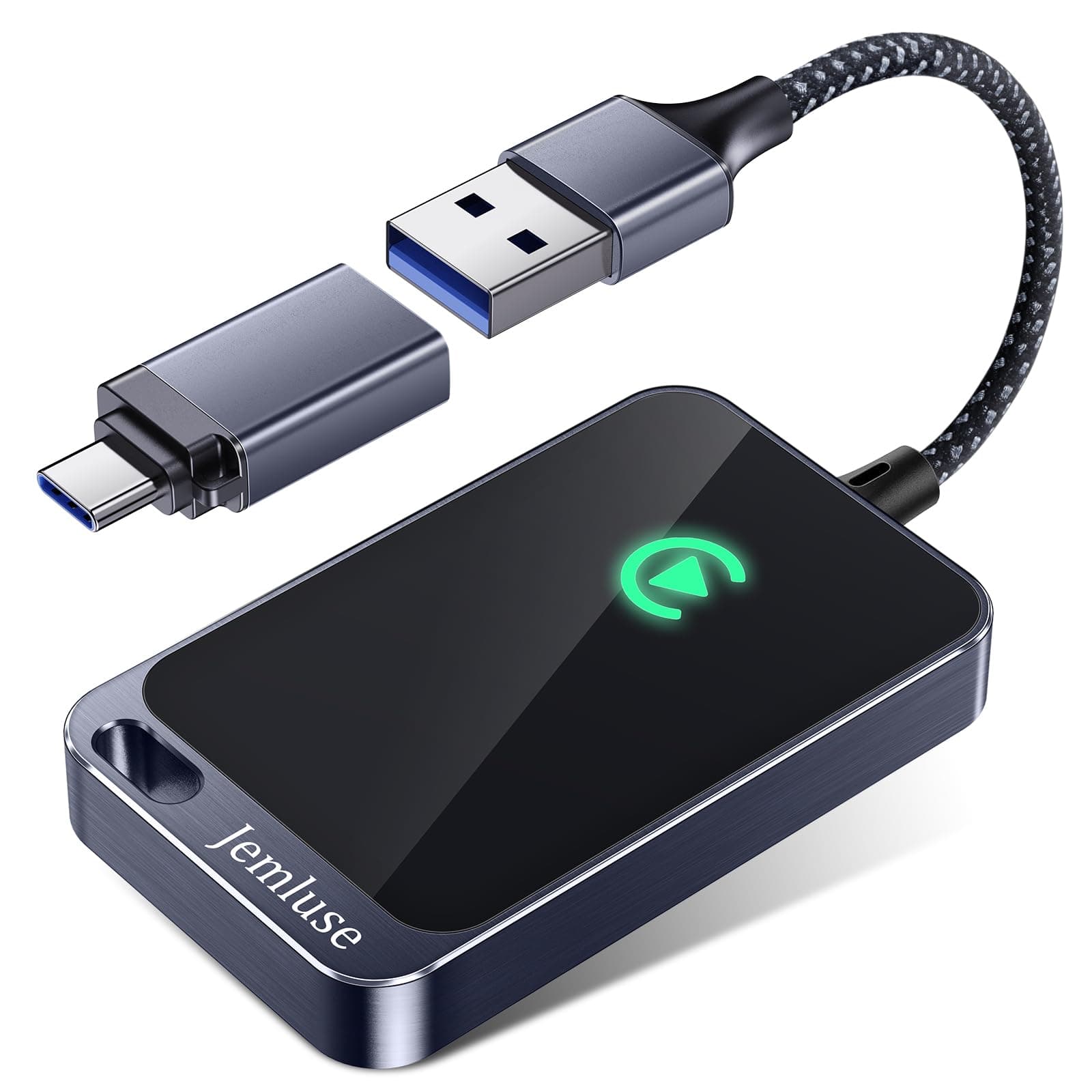 Jemluse Wireless CarPlay Adapter for Apple iPhone - Multi-User Seamless Connection for Convert Wired to Wireless Car Play Adapter - No Latency from iOS 10+ to Screen w/USB C (Gray)