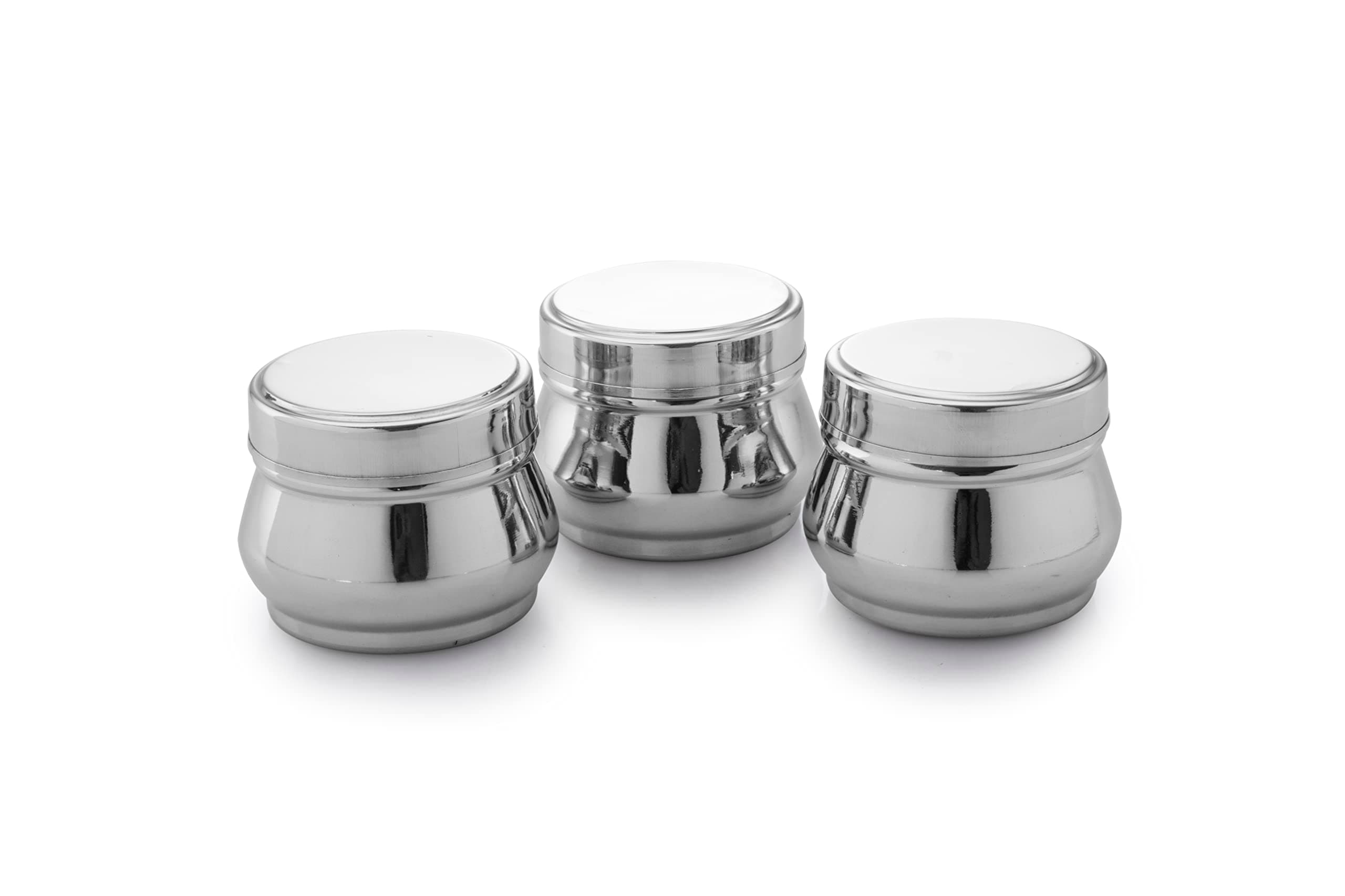 Expresso Stainless Steel Small/Mini Box Dabba/Container/Storage Box, Capacity-150Ml Each, Set Of 3, Silver