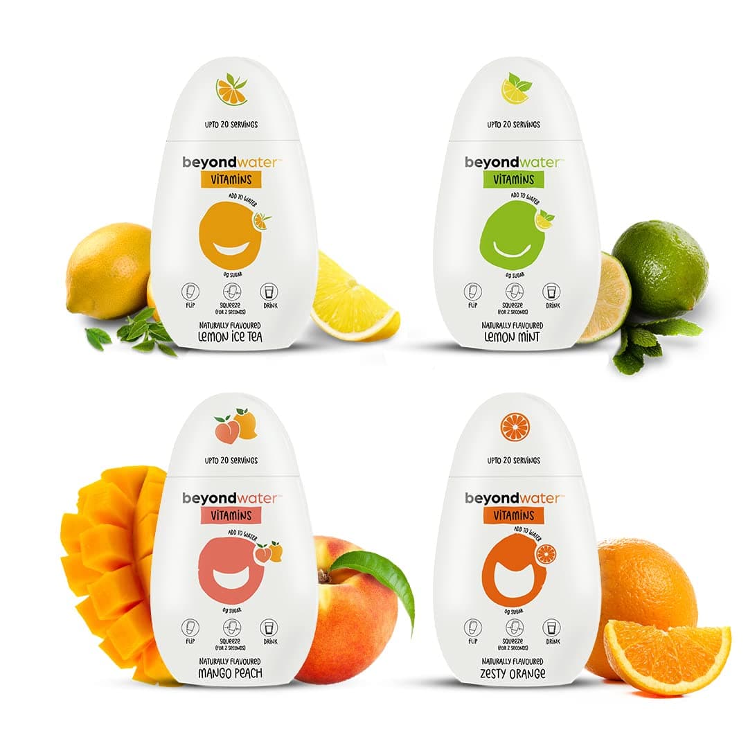Vitamin Water - Assorted Pack - 4 X 20 Servings (Mango Peach, Orange, Lemon Mint, Lemon Ice Tea) Instant Fruit Drink Mix, Hydration Drink, 10+ Vitamins & Minerals, Flavoured Water