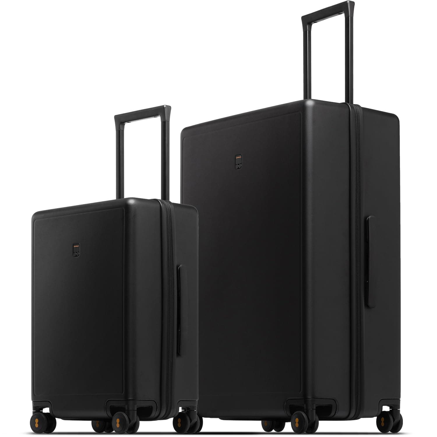 LEVEL8 Luggage Sets 2 Piece, 20/28 inch Hardshell Suitcases Sets, Lightweight Luminous Textured Hardside with Spinner Wheels, Tsa Lock, 2-Piece Set (20/28), Black