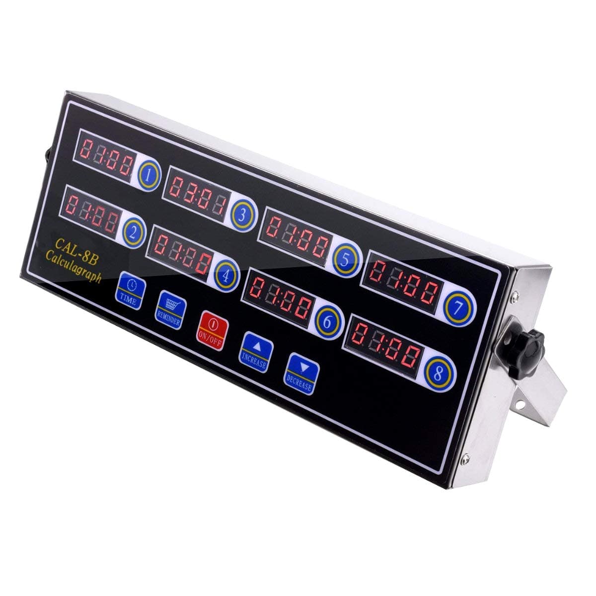 Slsy 8 Channels Kitchen Timers Commercial Cooking Timer, Restaurant Timer with Loud Alarm Cooking Reminder, Stainless Steel Calculagraph Timer for Cook Burger on Multiple Events