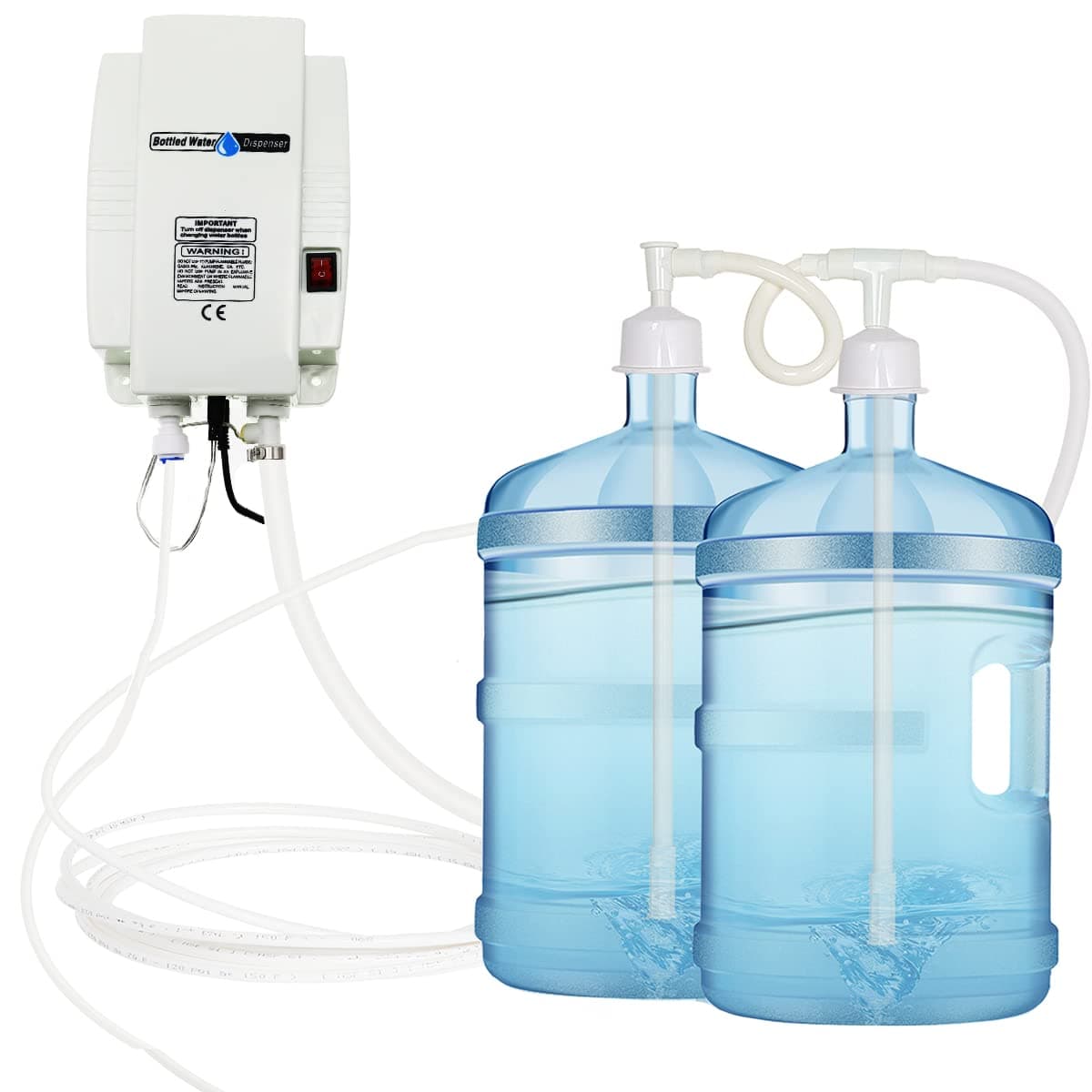 TDRRICH Bottled Drinking Water Dispensing Pump System,Double-Pipe Electric Water Pump for 5 Gallon Power 25W Pressure Value 60psi 1GPM Flow 2.5L Suitable for Coffee/Ice Machines,Refrigerators, Faucets