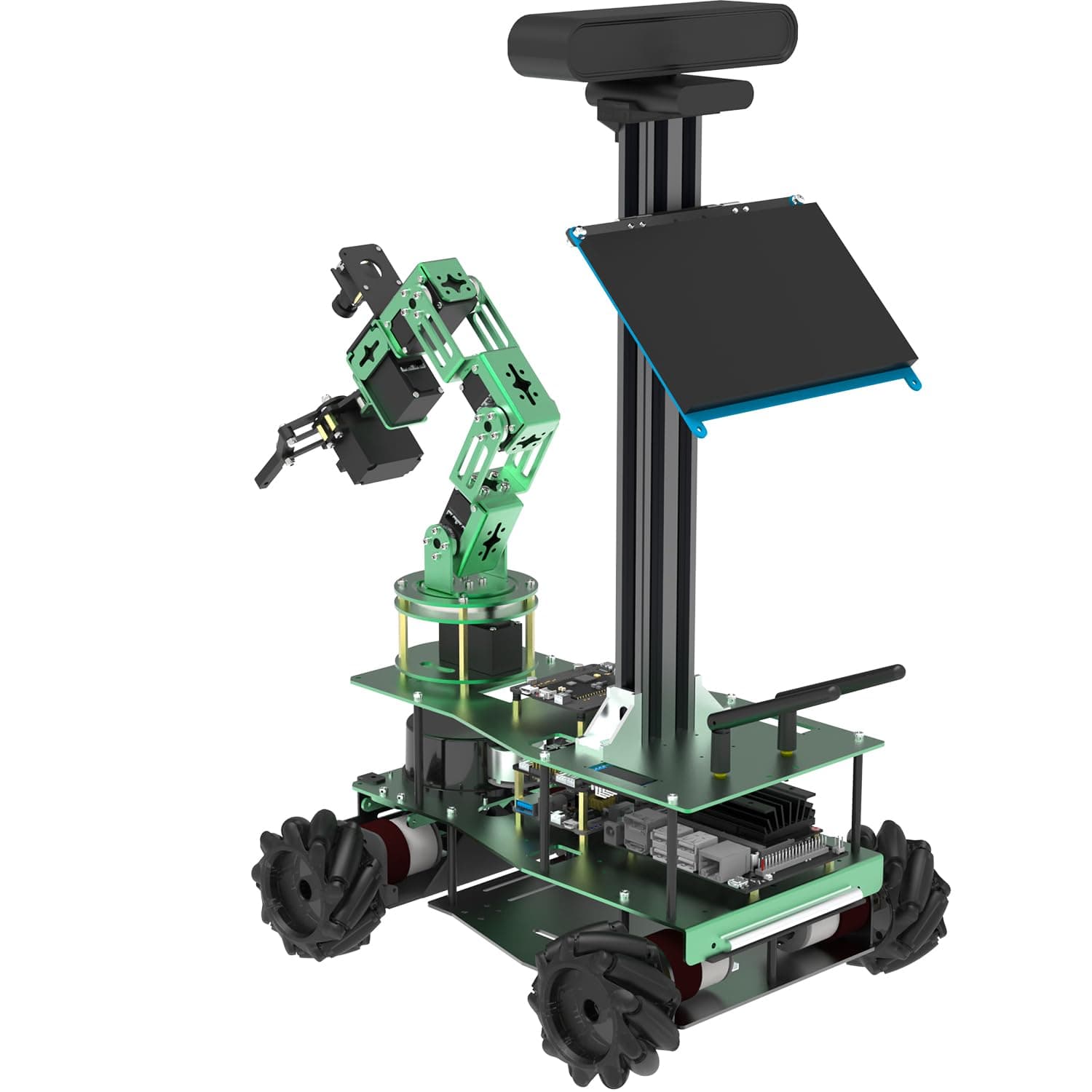 Yahboom AI Robotic with Jetson Nano ROS Programmable Electronics Kit with 7in Touch Screen DIY Robotics Arm Kit Lidar Mapping Navigation Voice Recognition Conversation