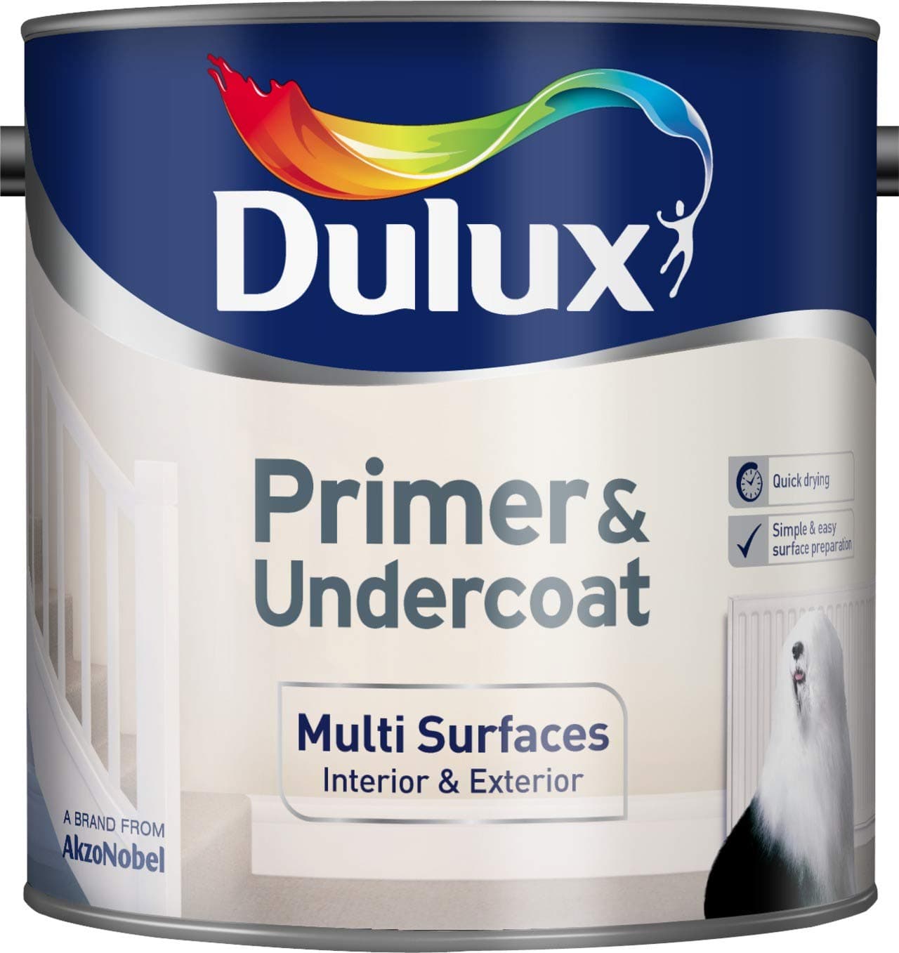 Dulux Primer & Undercoat Paint - 2.5L, White