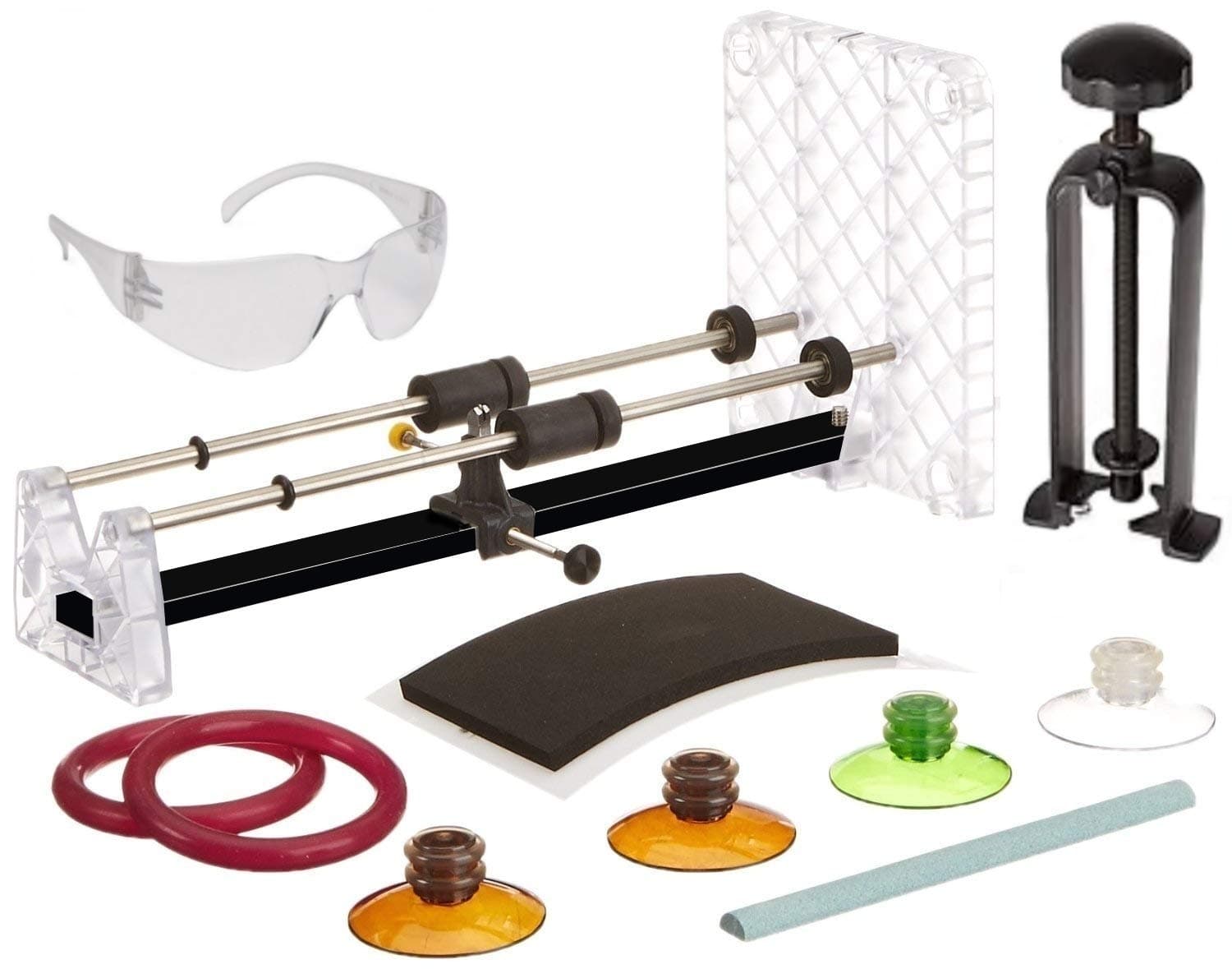 Creator's Ultimate Glass Bottle Cutter Bundle - Super Suite W/Black Bottle Neck Cutter - Includes 4 Glastoppers - Abrasive Stone and More - Number 1 Best DIY Bottle Cuttting System - Made in The USA