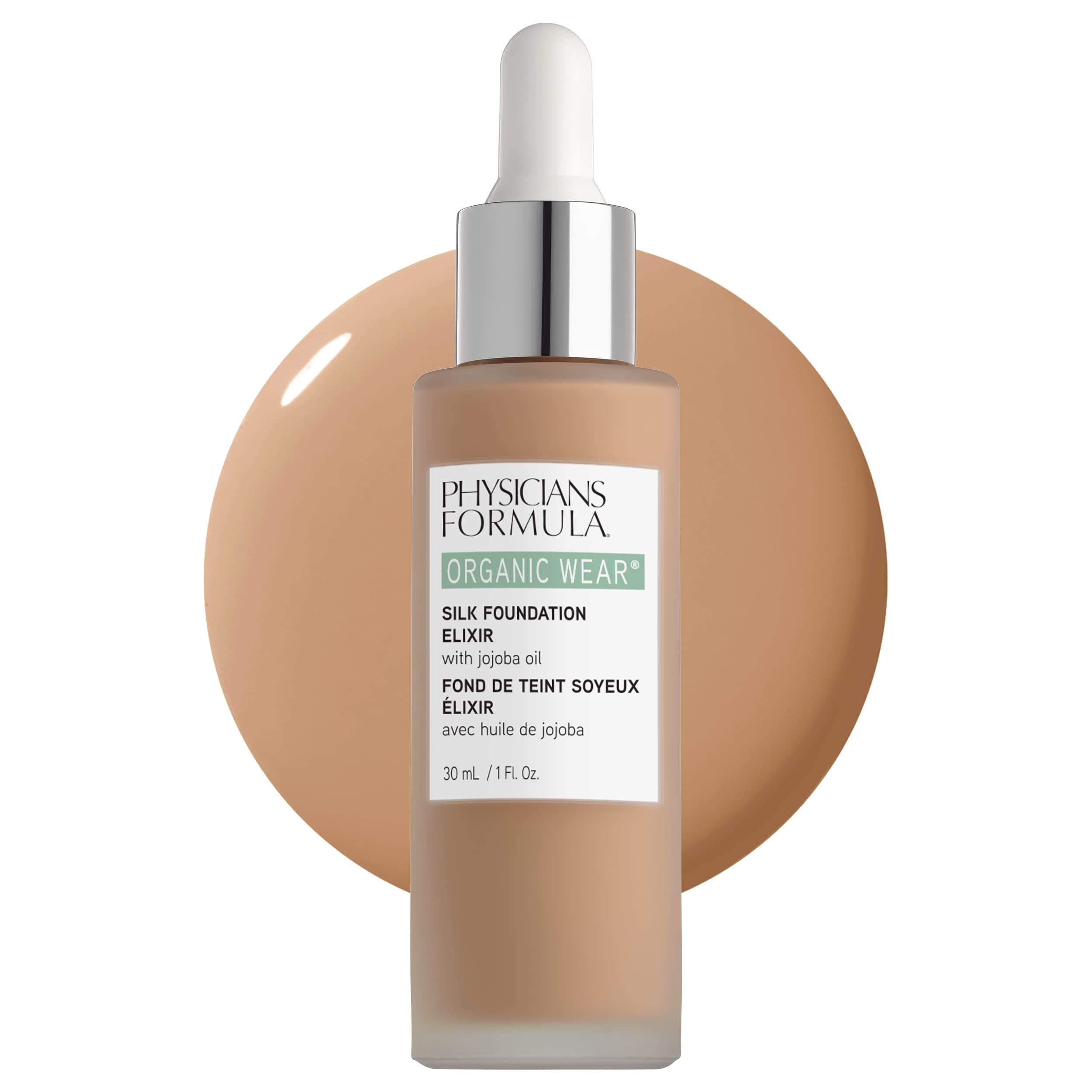 Organic Wear All Natural Liquid Foundation Elixir Light-to-Medium, Full Coverage | Dermatologist Tested, Clinicially Tested