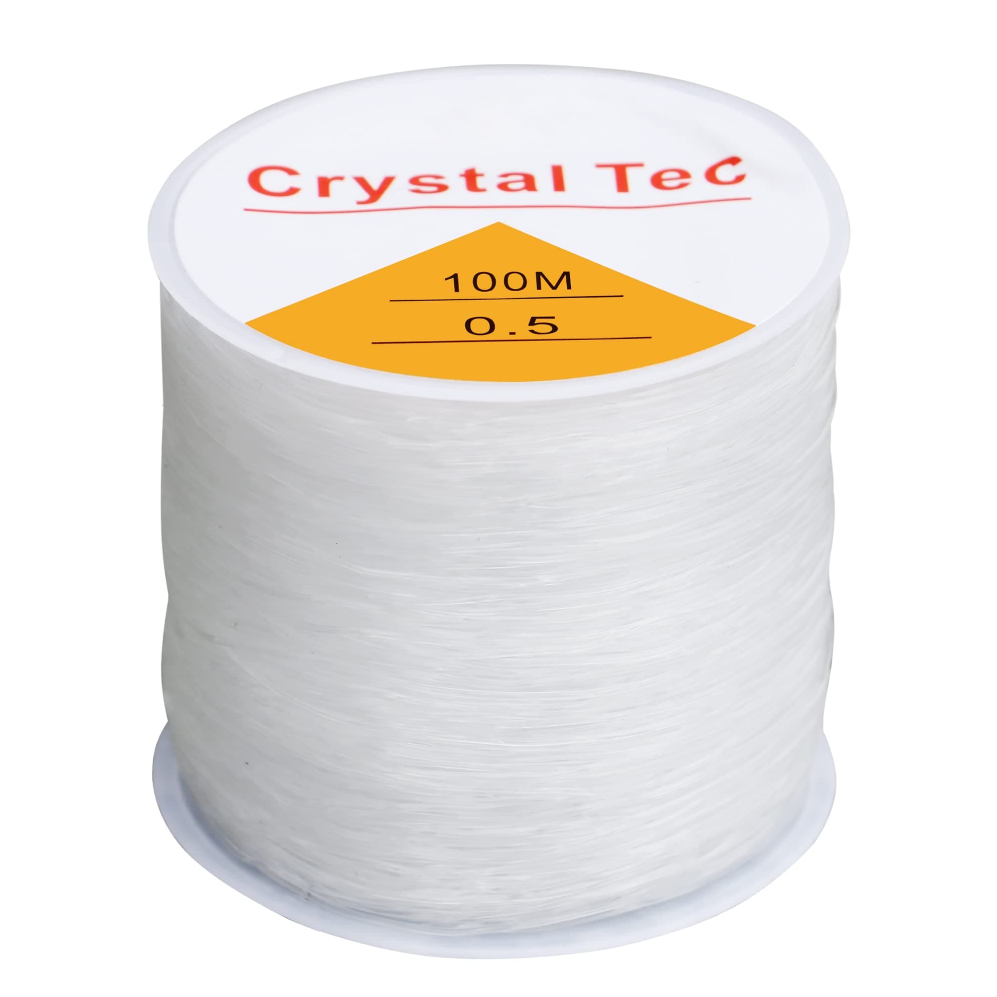 100M Clear Elastic Spool – 0.5mm Strong & Stretchy Cord for Beading & DIY Jewellery Making – Thread Beads, Crystals or Clay onto this Nylon String to Create a Bracelet Necklace Anklet Ring