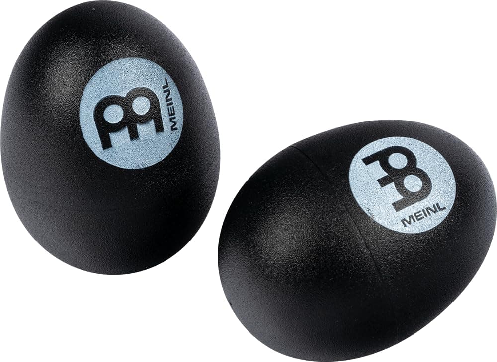 Meinl Percussion Egg Shaker Pair - 2 egg shakers with clear, soft Sound - Musician Gift - Plastic, Black (ES2-BK)