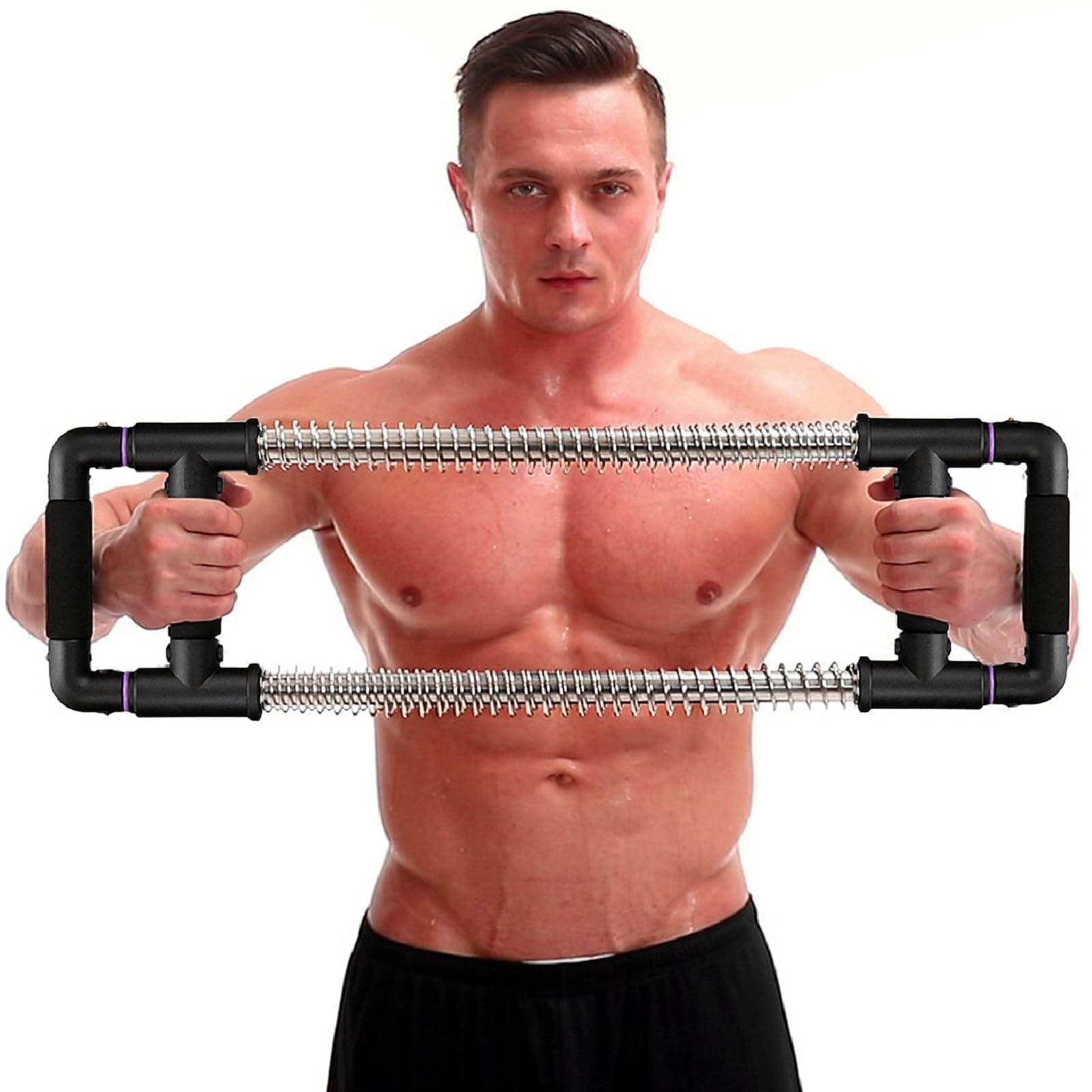 GoFitness Push Down Bar Machine - Chest Expander at Home Workout Equipment for Chest, Arm, Shoulder, Abs and Back - Portable Upper Body Trainer for Home, Travel or Outdoors