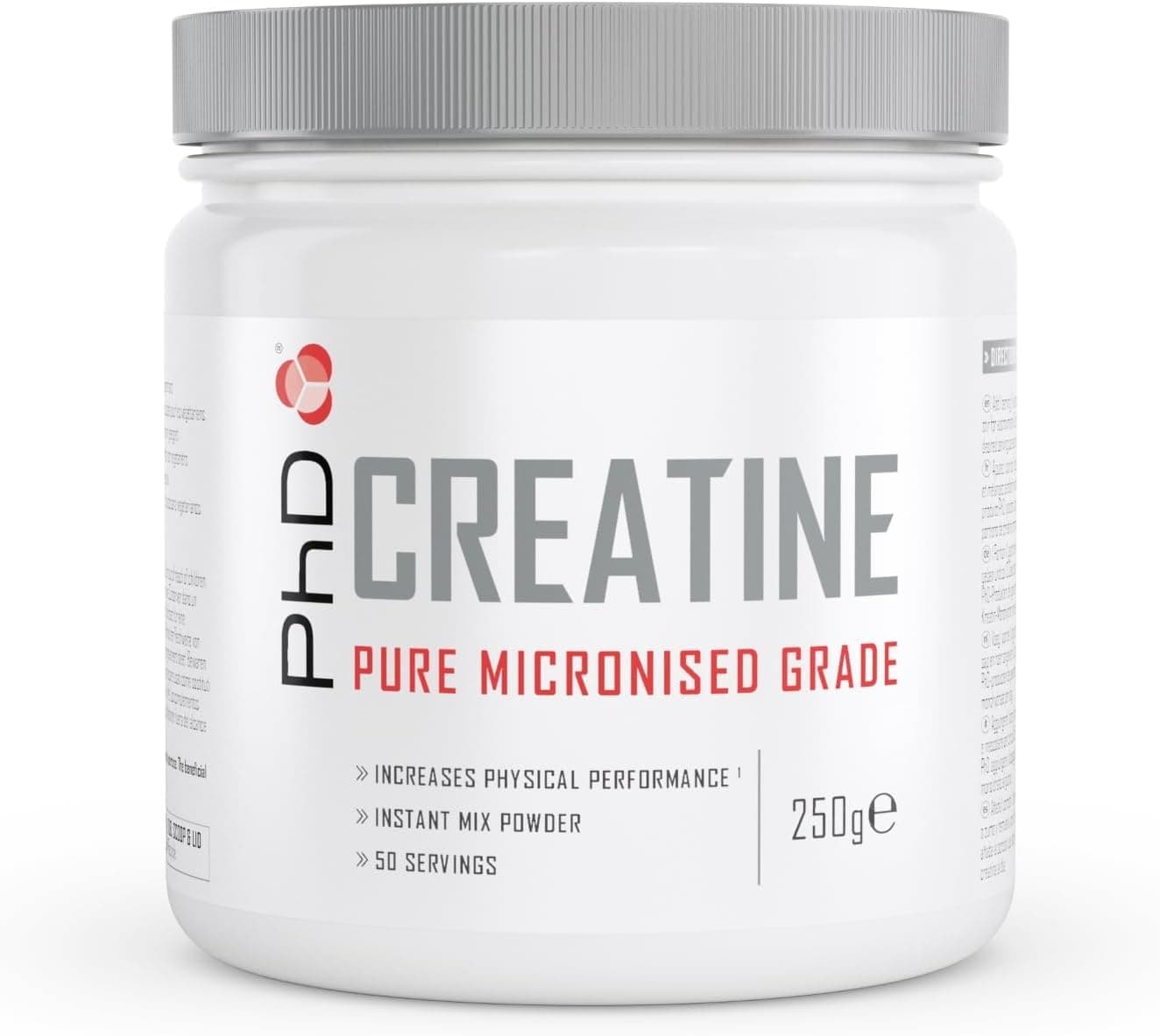 – PhD Nutrition 100% Micronised Creatine Monohydrate Powder | Improved Strength and Performance During Exercise, 250g