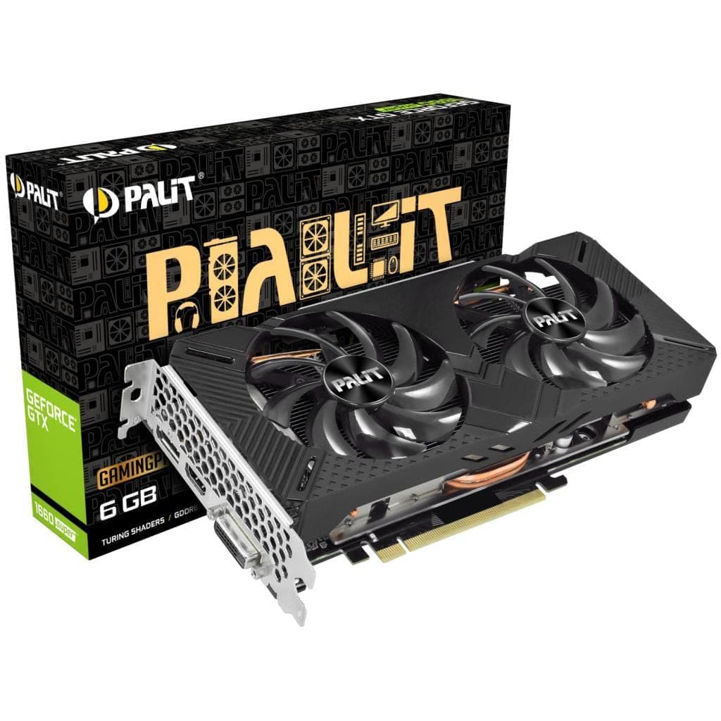 Palit GeForce GTX 1660 SUPER GamingPro 6 GB Graphics Card, 1408 Core, 1530 MHz, 1785 Boost, DisplayPort, Dual-Link DVI-D, HDMI, NE6166S018J9-1160A-1