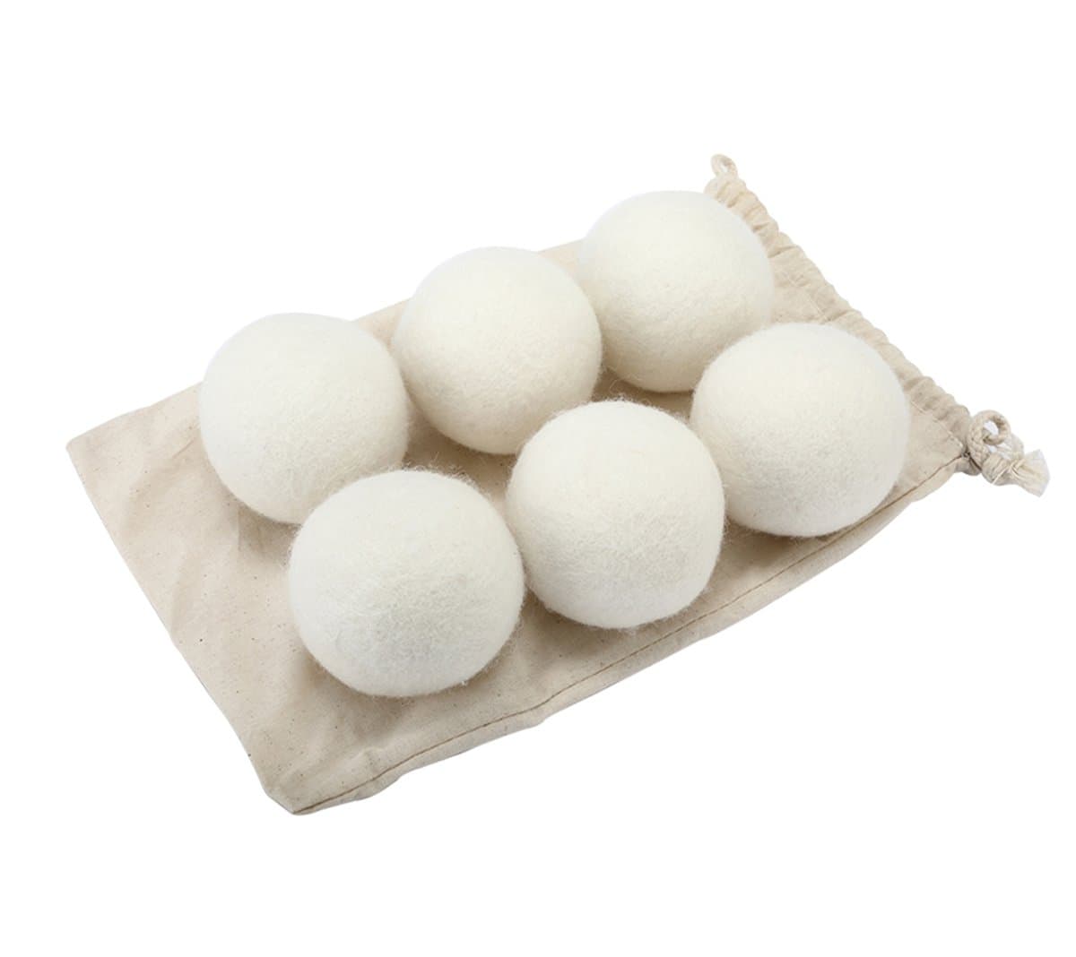 6 Pack Extra Large Wool Dryer Balls(2.95"),100% Organic Natural Fabric Softener Alternative,Reduces Drying Time and Chemical Free,Reusable
