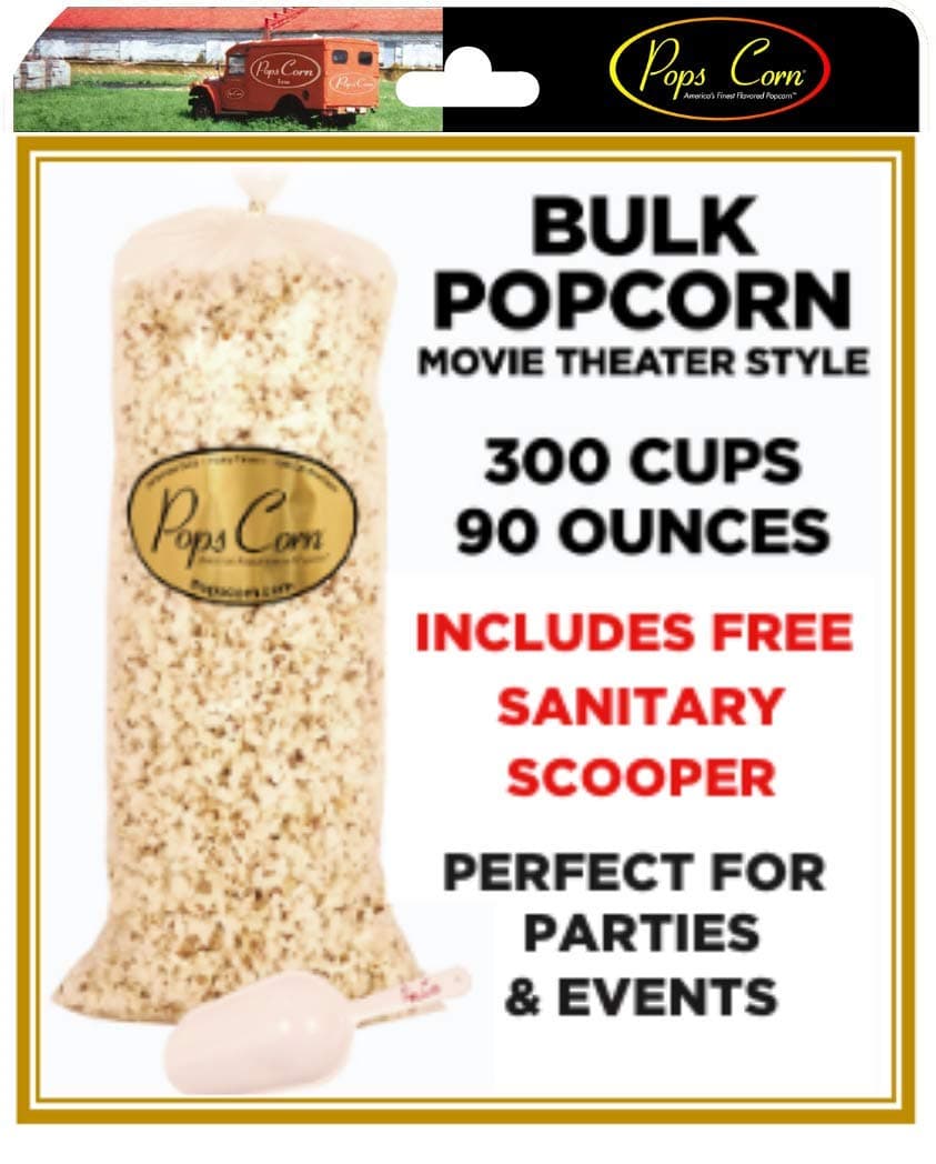 Fresh Gourmet Popcorn Bulk Bag – 5.6 lbs (90 oz / 300 Cups) Movie Theater Style Butter Flavor, XL Party & Event Popcorn for Buffets, Bars, and Favors