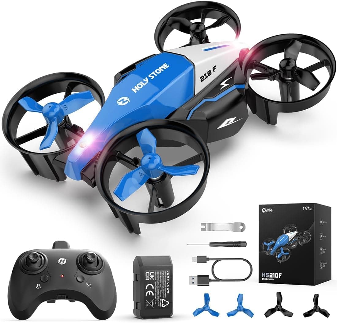HS210F Mini Drone for Kids, 2-In-1 Mini RC Drone with Altitude Hold, 3D Flip and 3 Speed Modes Quadcopter for Beginners, Propellers Full Protect Easy to Fly Toy Gift for Boys and Girls