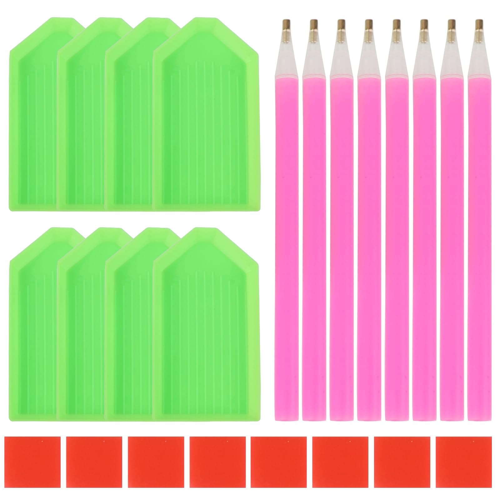 antor 24PCS Diamond Painting Tools and Accessories Kit – Includes 8 Drill Pens, 8 Trays, and 8 Wax Pads – Ideal for 5D Diamond Art DIY Projects