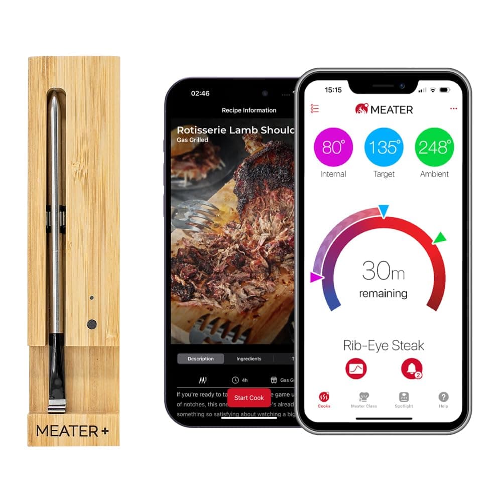 - Plus: Smart Bluetooth Wireless Meat Thermometer Digital | BBQ, Grill, Oven, Smoker, Air Fryer, Kitchen | Perfect for Steak, Chicken, Turkey, and More | Delicious Recipes in App