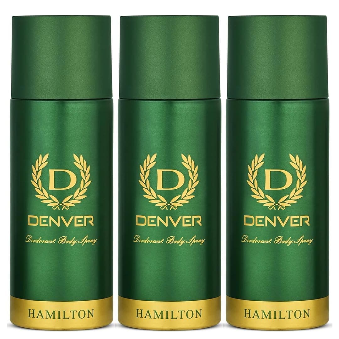 DENVER Hamilton Deodorant - 165ML Each (Pack of 3)| Long Lasting Deodorant Spray for Men