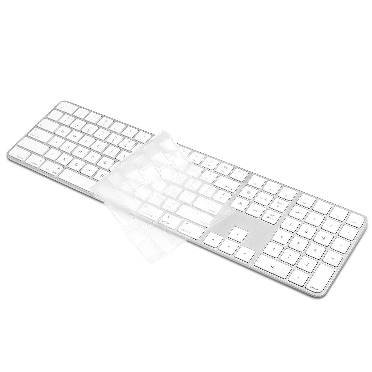 ProElife Ultra Thin Keyboard Case Cover Skin for Apple Magic Keyboard with Touch ID and Numeric Keypad Model-A2520 (for 2022 Mac Studio & 2021 Apple iMac 24 inch M1 Chip) 0.12-mm TPU Protector (Clear)