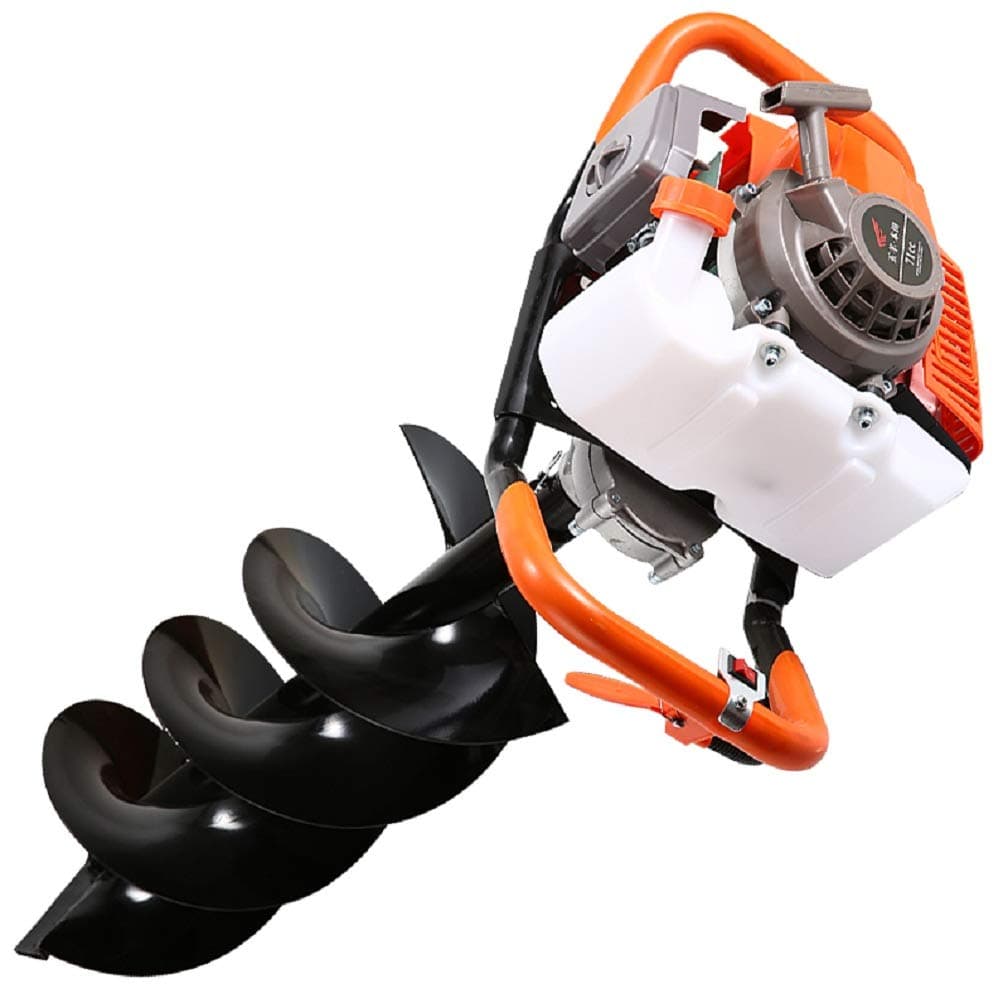 GDEVNSL Gas Earth Auger One Man Post Hole Digger 1-2 Cycle 71CC 2 Stroke Diameter:4-30cm/1.5-11.8in