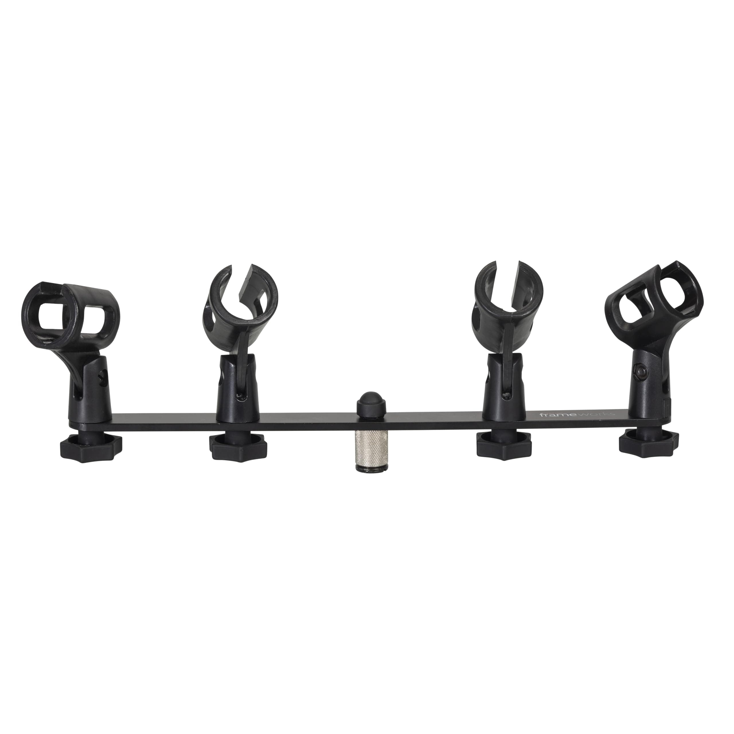 1-to-4 Mic Mount Bar with Standard 5/8-Inch Thread Suitable for Most Microphone Stands Boom Arms (GFWMIC1TO4)