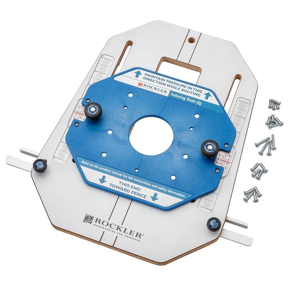 Indexing Dado Jig - Kit w/ ½” Thick MDF Base, Router Mounting Plate w/Clear Indicators & More - Perfect for Shoe Shelves, Dividers, Cubbies, & More
