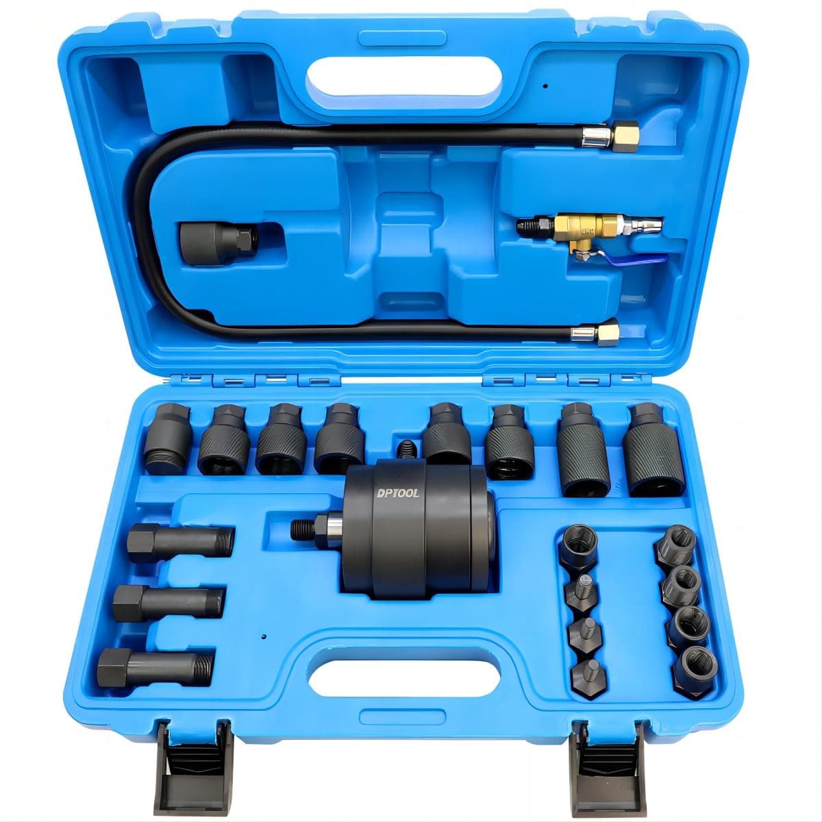Universal Pneumatic Diesel Fuel Injector Puller Tool Kit Injector Remover Extractor with Impact Air Tool compatible with Benz for Bosch for Siemens etc Diesel Engine