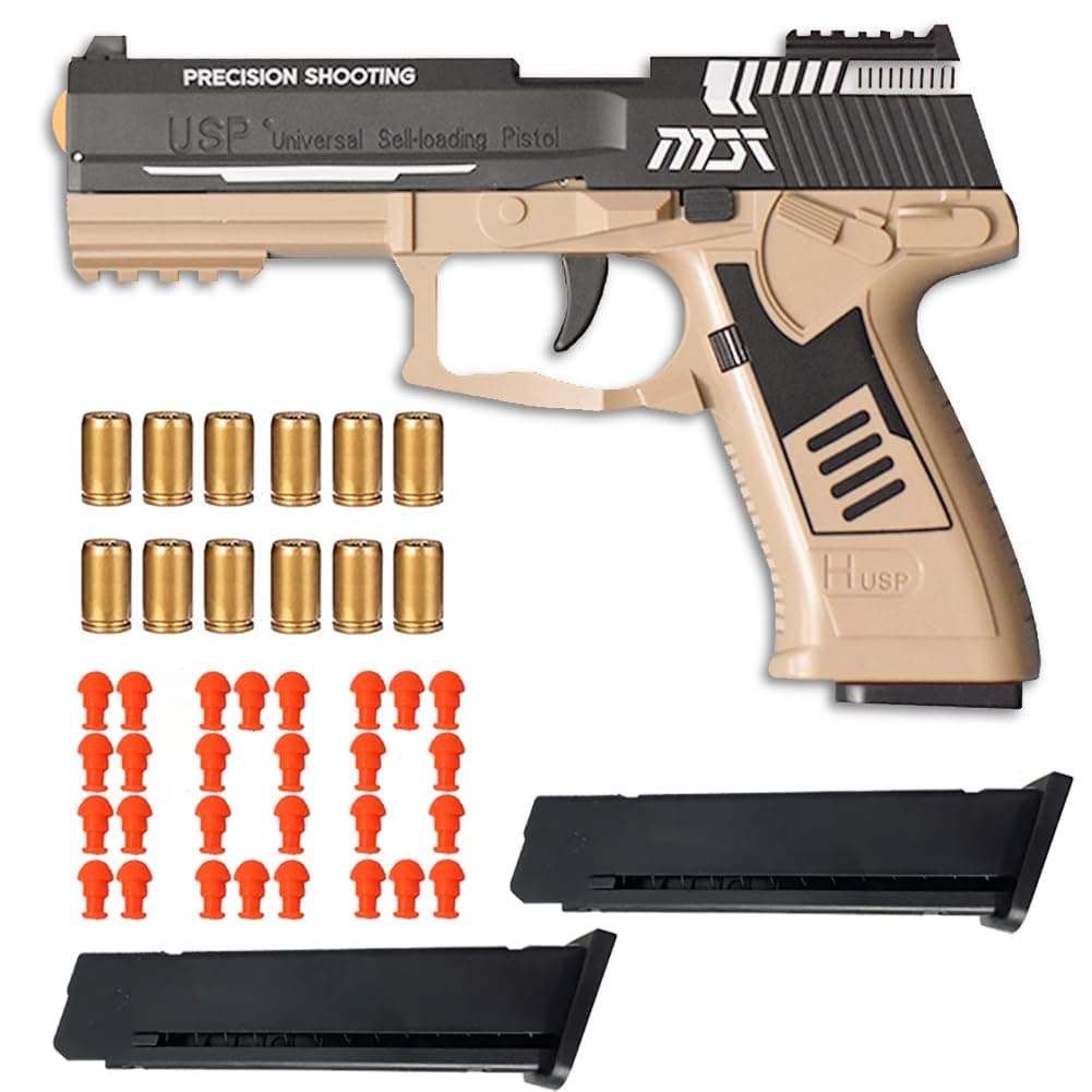 Dreamplay Shell Ejecting Toy Gun, Automatic Pull Back Action Shooting Games E...