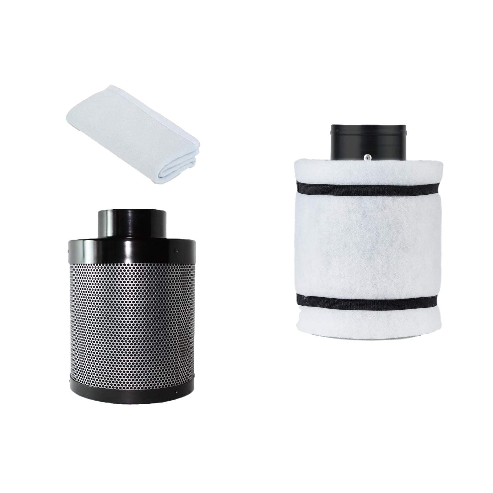 4'' Activated Charcoal Carbon Air Filter Odor Control Scrubber with Pre-Filter for Hydroponics Indoor Grow Tent Ventilation System