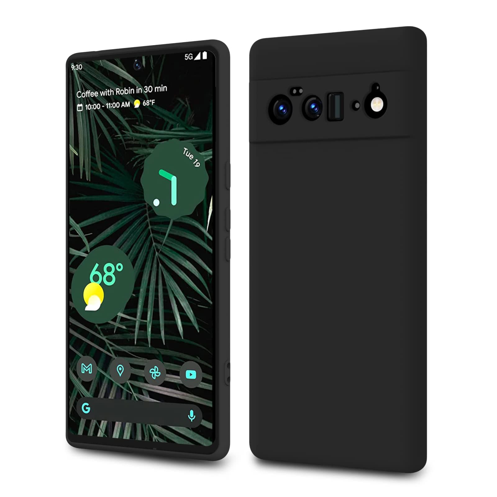 for Google Pixel 6 Pro Case, Slim Thin Flexible Shock-Absorbing TPU Protective with Upgraded Protection Phone Cover Compatible with Google Pixel 6 Pro 2021,Black