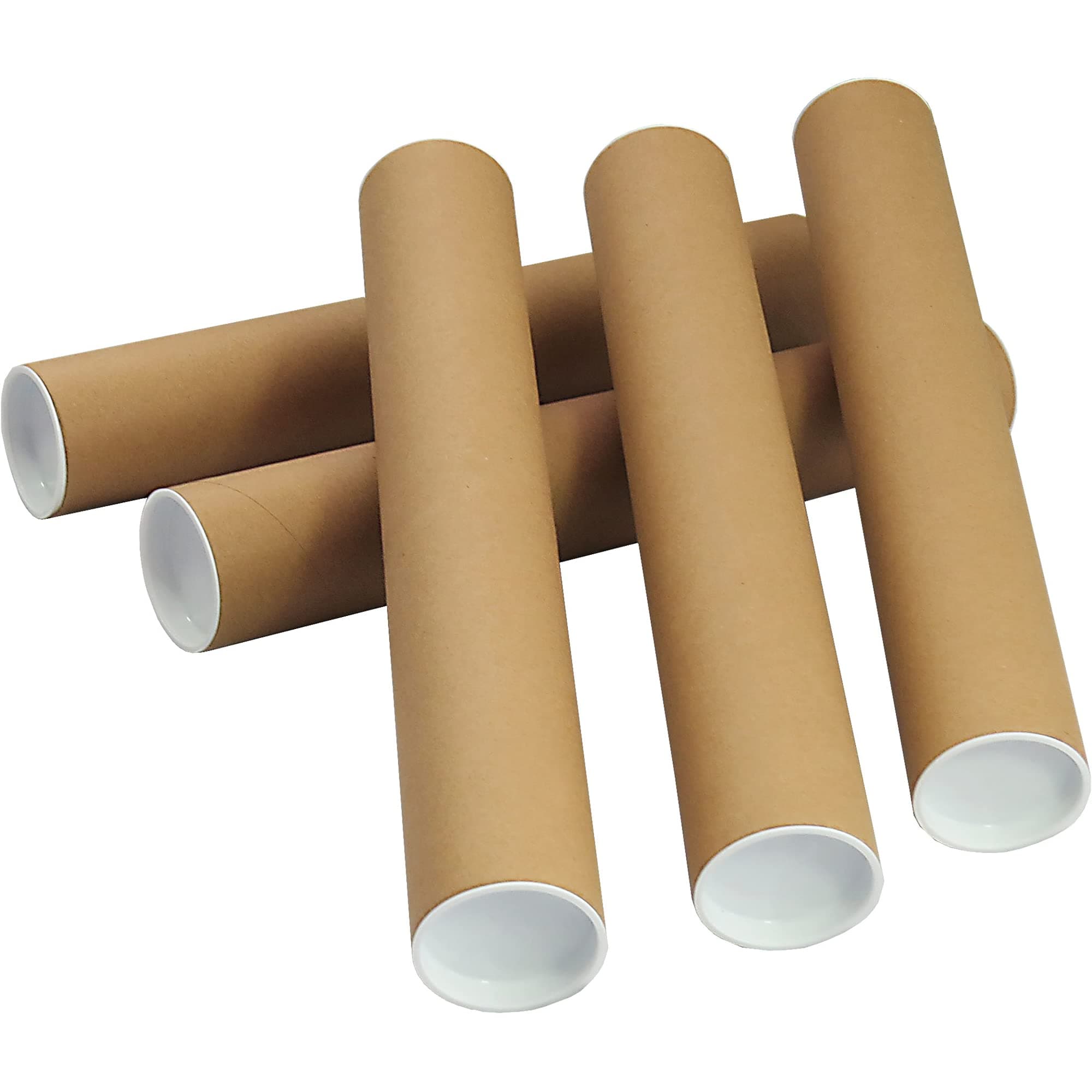 Globe Packaging 25 x A4 QUALITY POSTAL TUBES POSTER 240mm x 50mm ROLLS + END CAPS