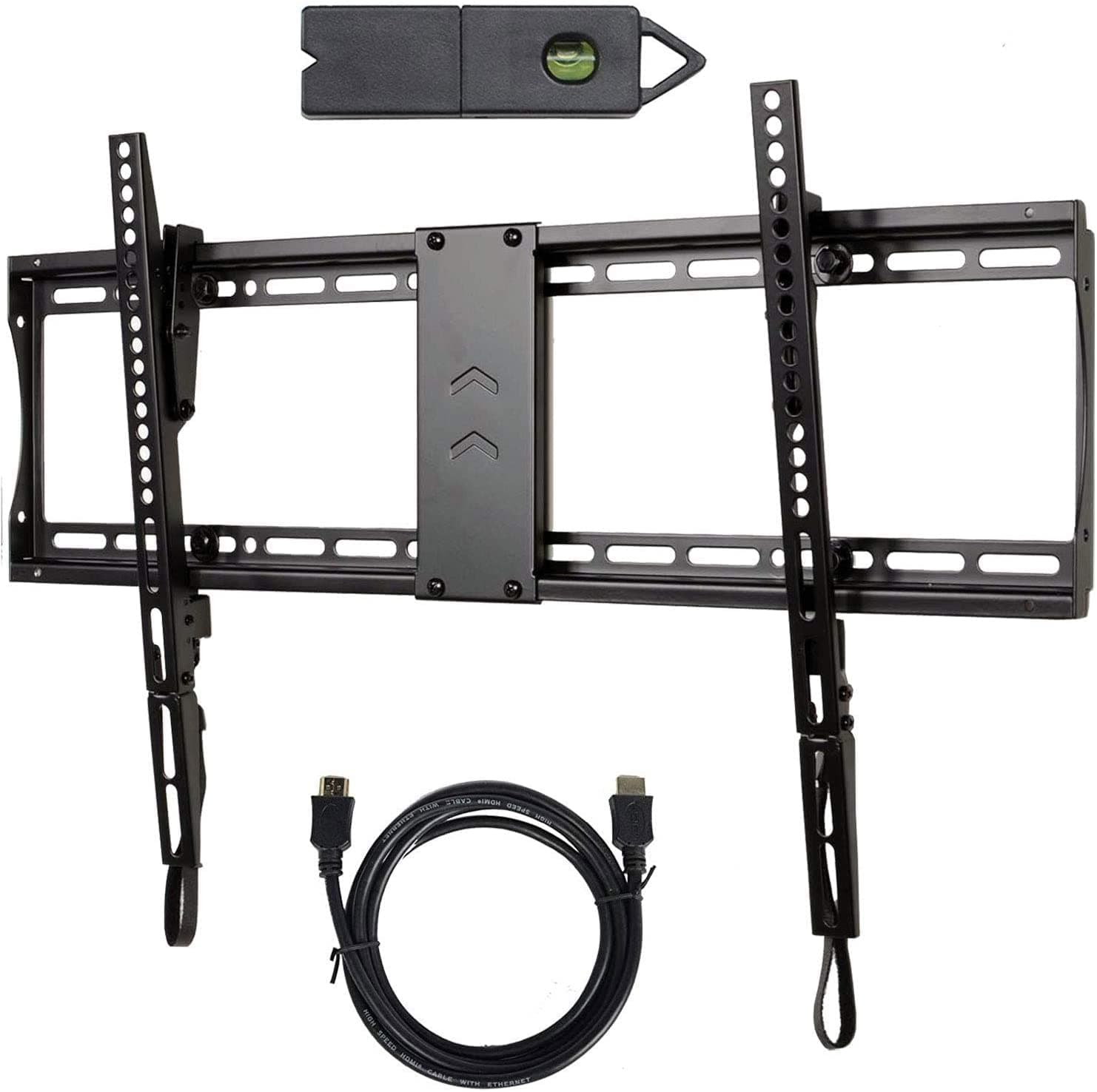Tilt TV Wall Mount Bracket for Most 23"- 65" LCD LED Plasma TV Flat Panel Screen with VESA 200x100 to 600x400mm, Load Capacity 165lbs, 15 Degree Tilt up or down - Bonus 10 ft HDMI Cable and Magnetic Bubble Level MF608B BBM