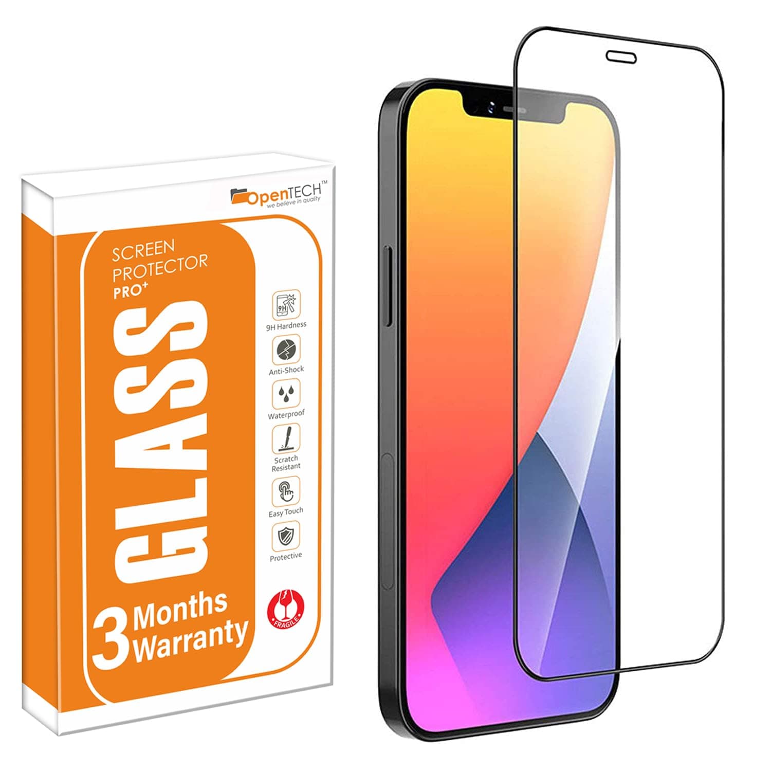 OpenTech Military-Grade Tempered Glass Screen Protector Compatible For iPhone XS MAX / 11 Pro MAX With Edge-To-Edge Protector Coverage And Easy Installation Kit