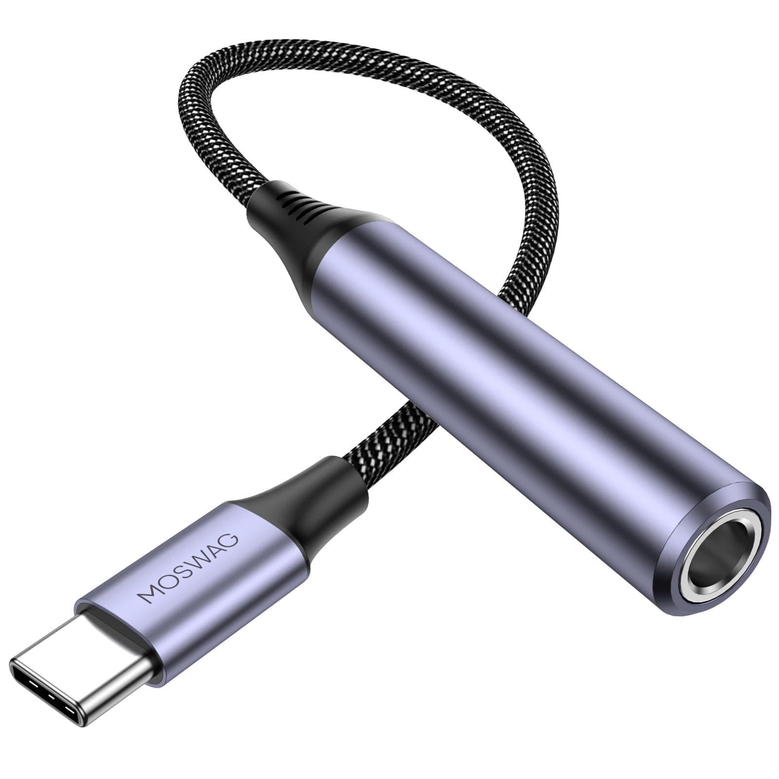 MOSWAG USB Type C to 6.35mm Headphone Adapter, 1/4 TRS Female to USB C Audio Cable, USB C to 6.35mm Decoding Audio Cable Compatible with Amplifiers, Mixers, Smartphones, Laptop, 6.35mm Headphones
