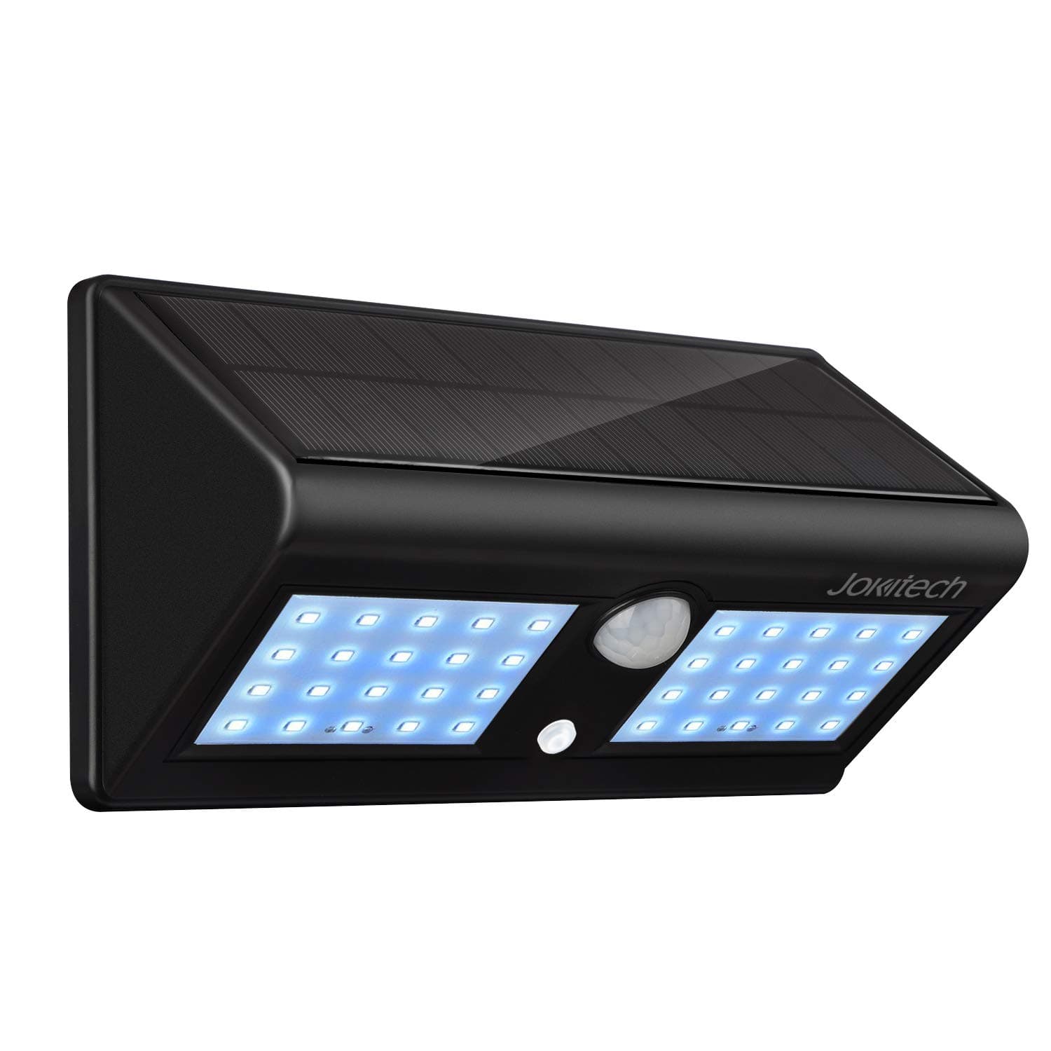 Super Bright 40 LED Solar Street Lights, Jokitech Motion Sensor Wall Light Bright Weatherproof Wireless Security Outdoor Light with Motion Activated ON/Off for Step, Garden, Yard, Deck (40 Led)