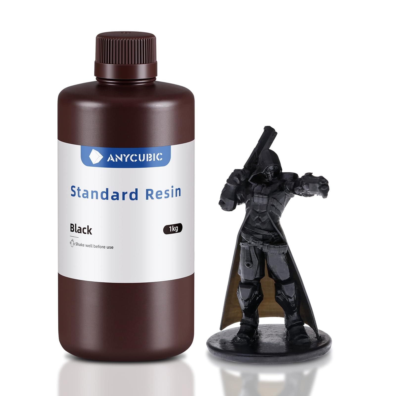 3D Printer Resin, 405nm High Precision Fast Curing UV Photopolymer Resin for LCD 3D Printing, 1kg Black