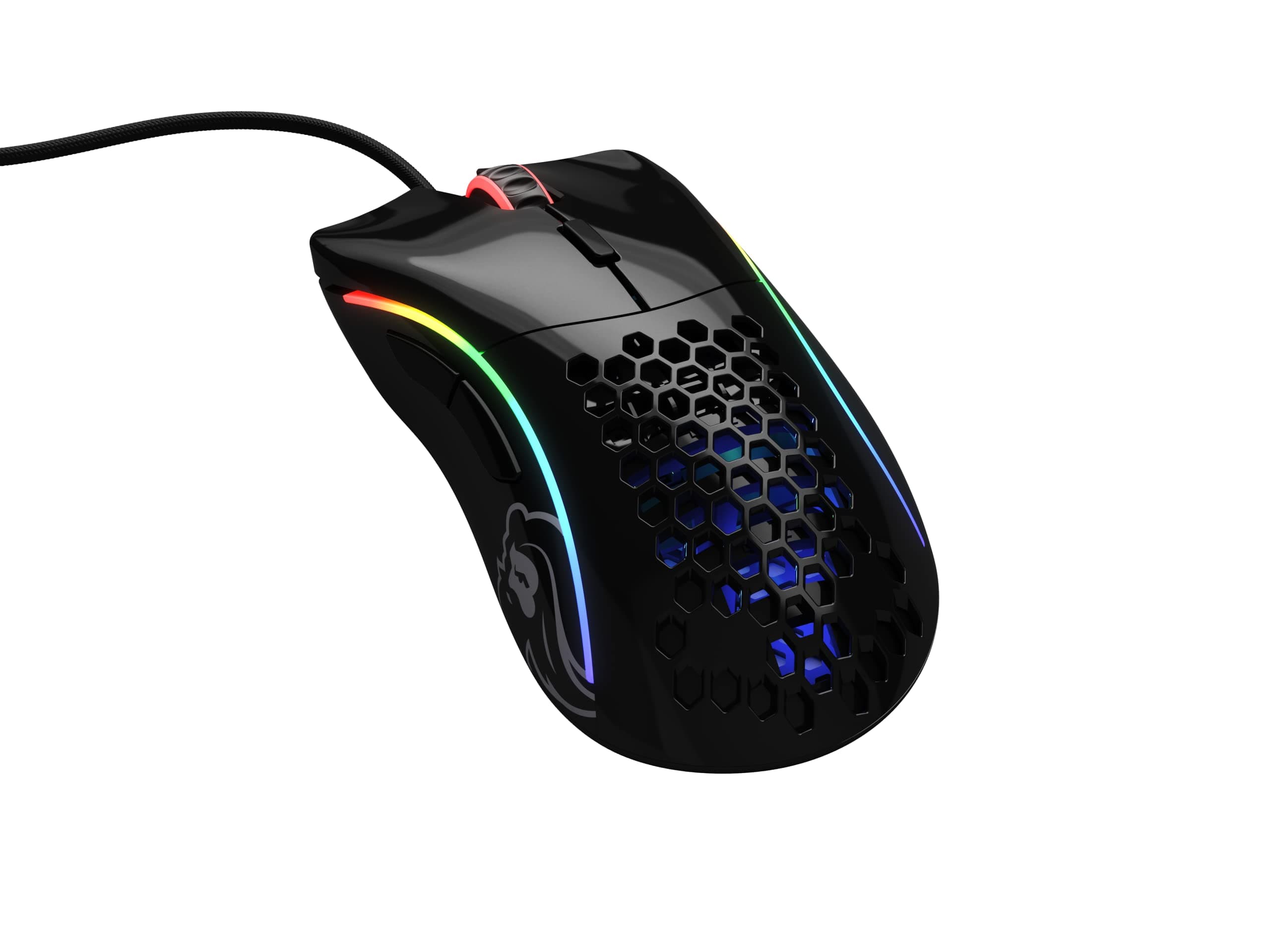 Gaming Mouse - Glorious Model D Honeycomb Mouse - Superlight RGB PC Mouse - 68 g - Glossy Black Wired Mouse
