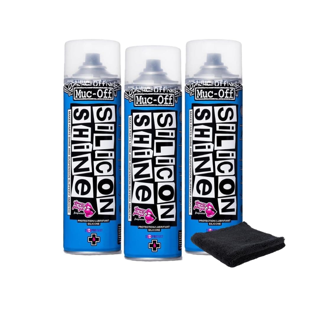 Muc-Off Silicon Shine 500ml, 3-Pack | Quick-Dry & Dirt-Repellent | Enhances Metal, Plastic & Rubber | Suitable for Bicycles, Motorcycles, ATVs & UTVs