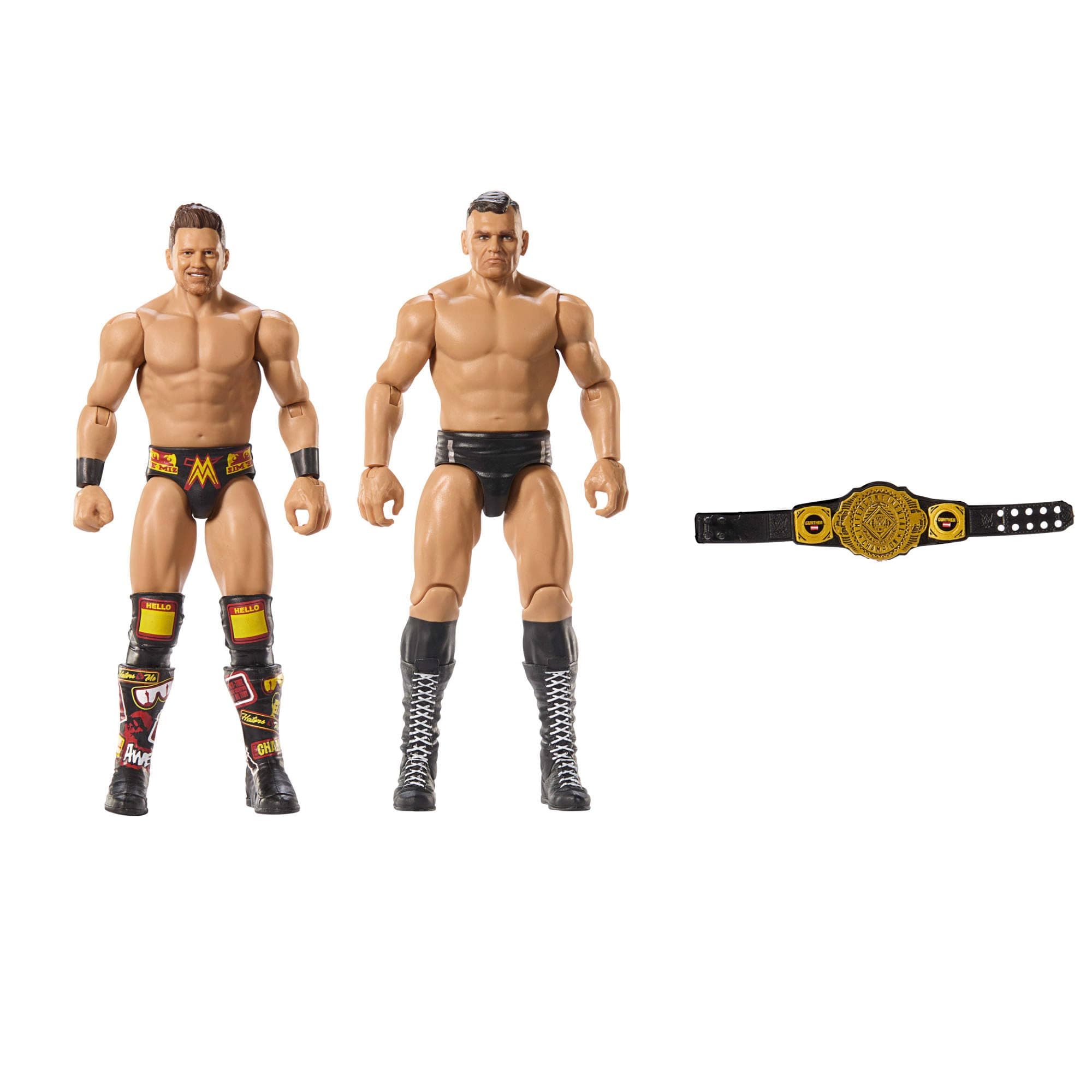 Mattel WWE Main Event Championship Showdown 2-Pack Action Figures & Accessory, Series #20 Gunther & The Miz Collectible Set, JCV68