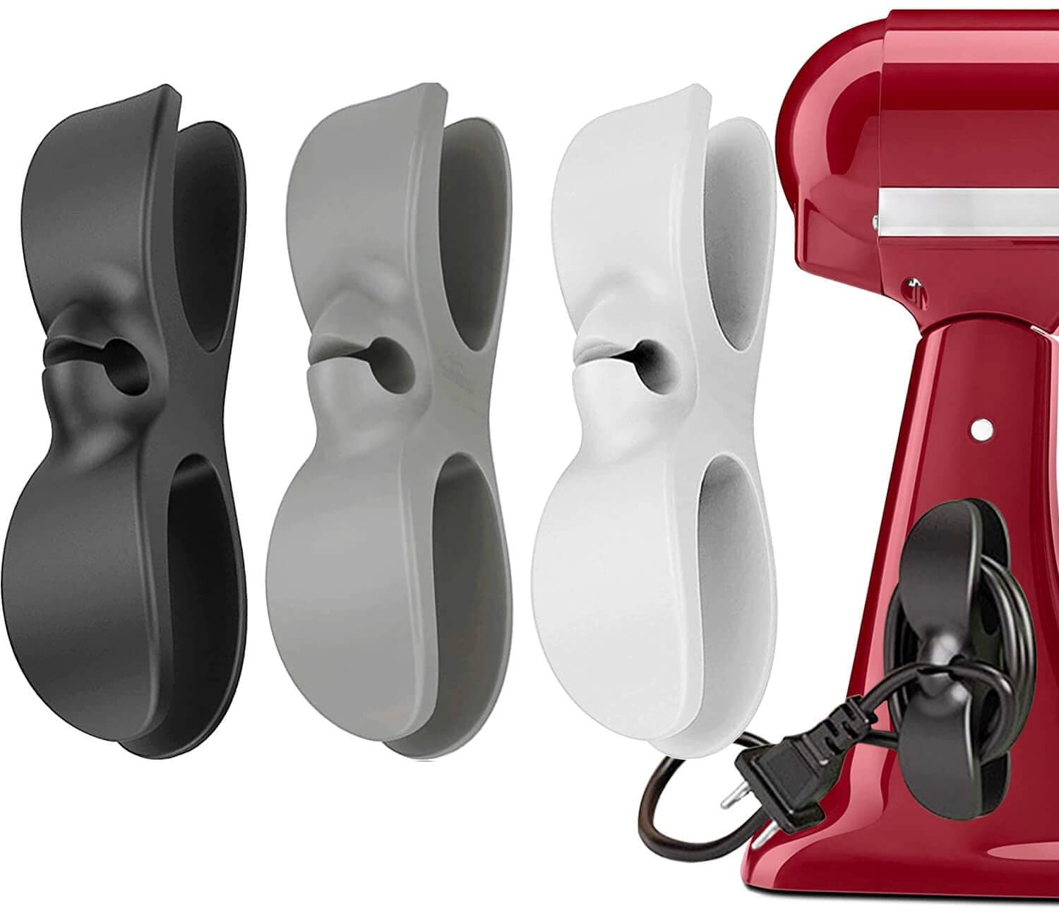Cord Organizer for Kitchen Appliances - 3 PCS Stick On Cable Wrapper Holder Winder Keeper, Power Wire Management Wrap Hook Clip for Kitchenaid Mixer, Home Gadget Accessories