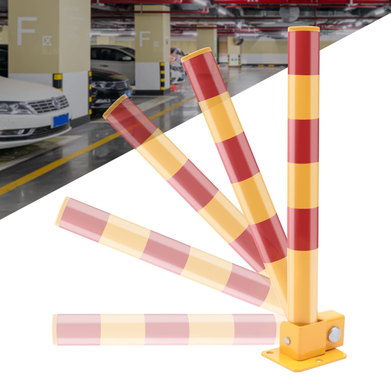 YIYIBYUS Spring Parking Post,Automatic Locking Parking Post,Parking Barrier Parking Lock,Safety Bollard Iron Pipe,Traffic Security Barrier Parking Post Heavy Metal Parking Obstacle Pile