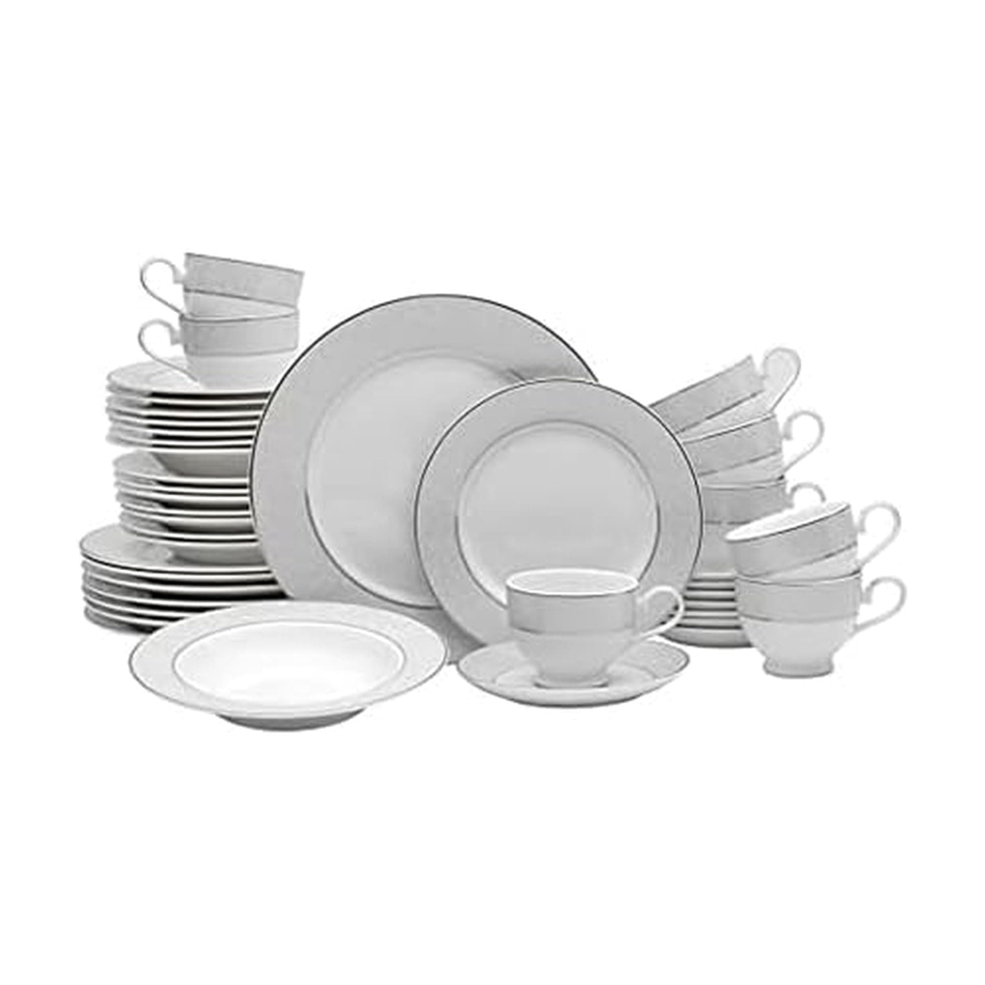 Mikasa Parchment 40-Piece Dinnerware Set, Service for 8, Durable Porcelain Plates, Bowls, and Mugs with Contemporary Design, Dishwasher Safe