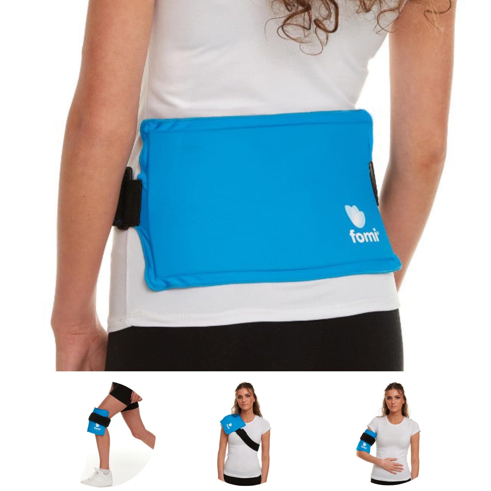 Premium Hot Cold Solid Gel Ice Pack by FOMI Care | Cool Compress for Lower Back, Shoulder, Knee, Bicep, Stomach | Coccyx, Sciatica, Tailbone Pain Relief | Flexible, Reusable Heating Pad | Adjustable