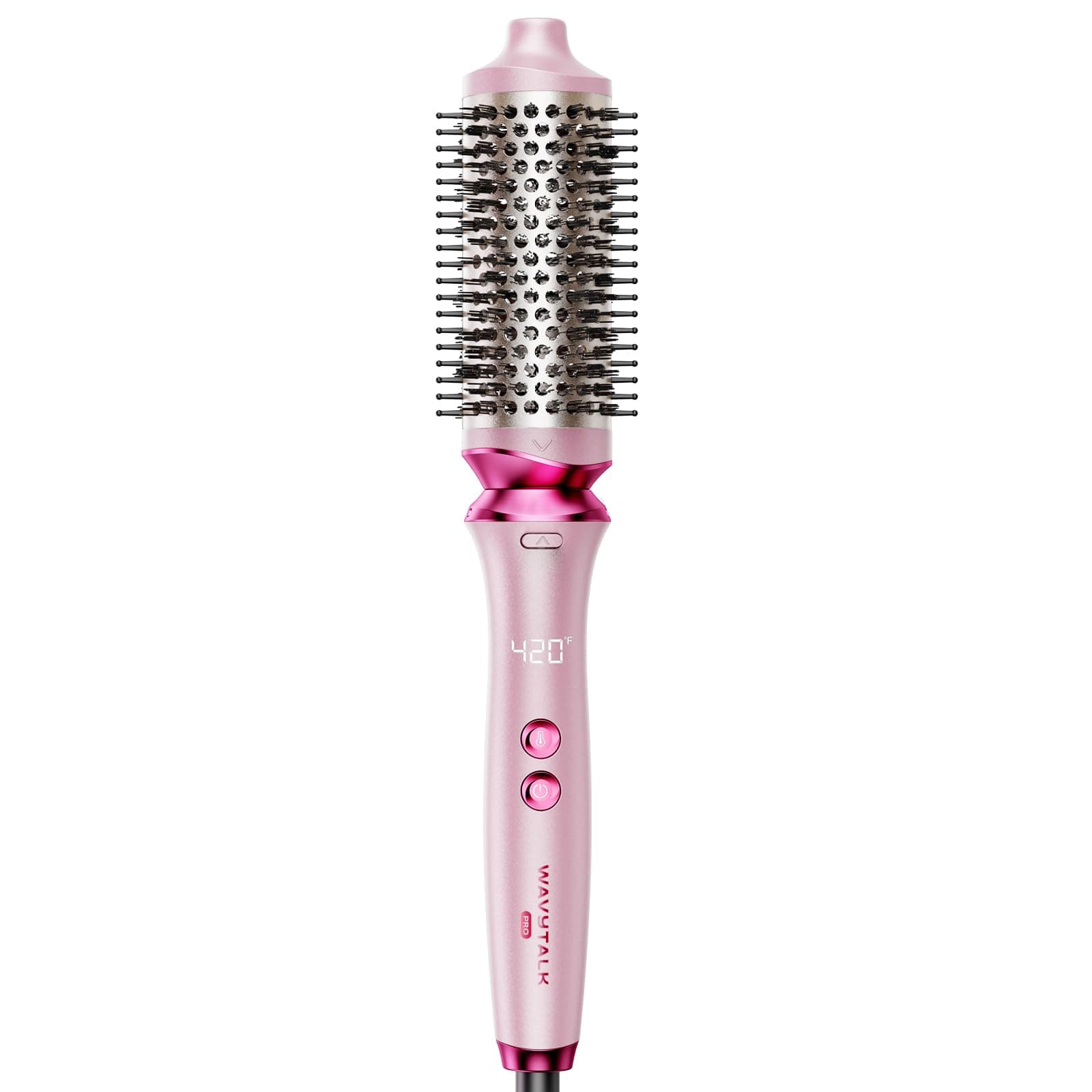 Wavytalk Thermal Brush, Wavytalk Heatwave Pro 1.75" Ionic Thermal Brush with Bilateral Ionic Outlet to Less Damage and One-Step Shiny Blowout Look for Long Hair, Pink