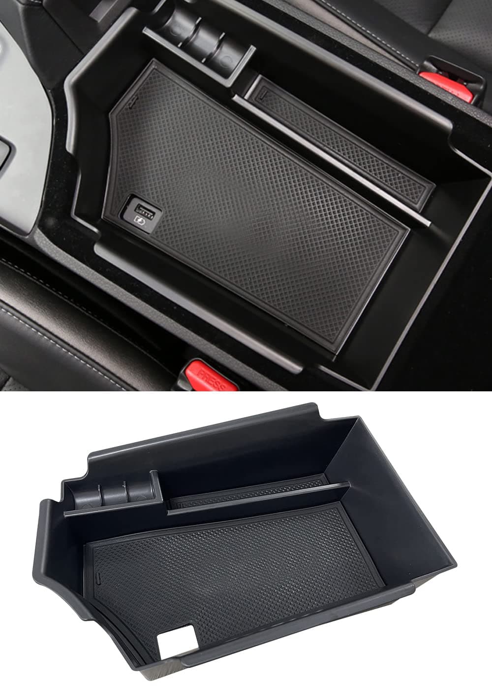 Vesul Armrest Center Console Tray Organizer Secondary Storage Box Divider Compatible with Infiniti QX50 2019